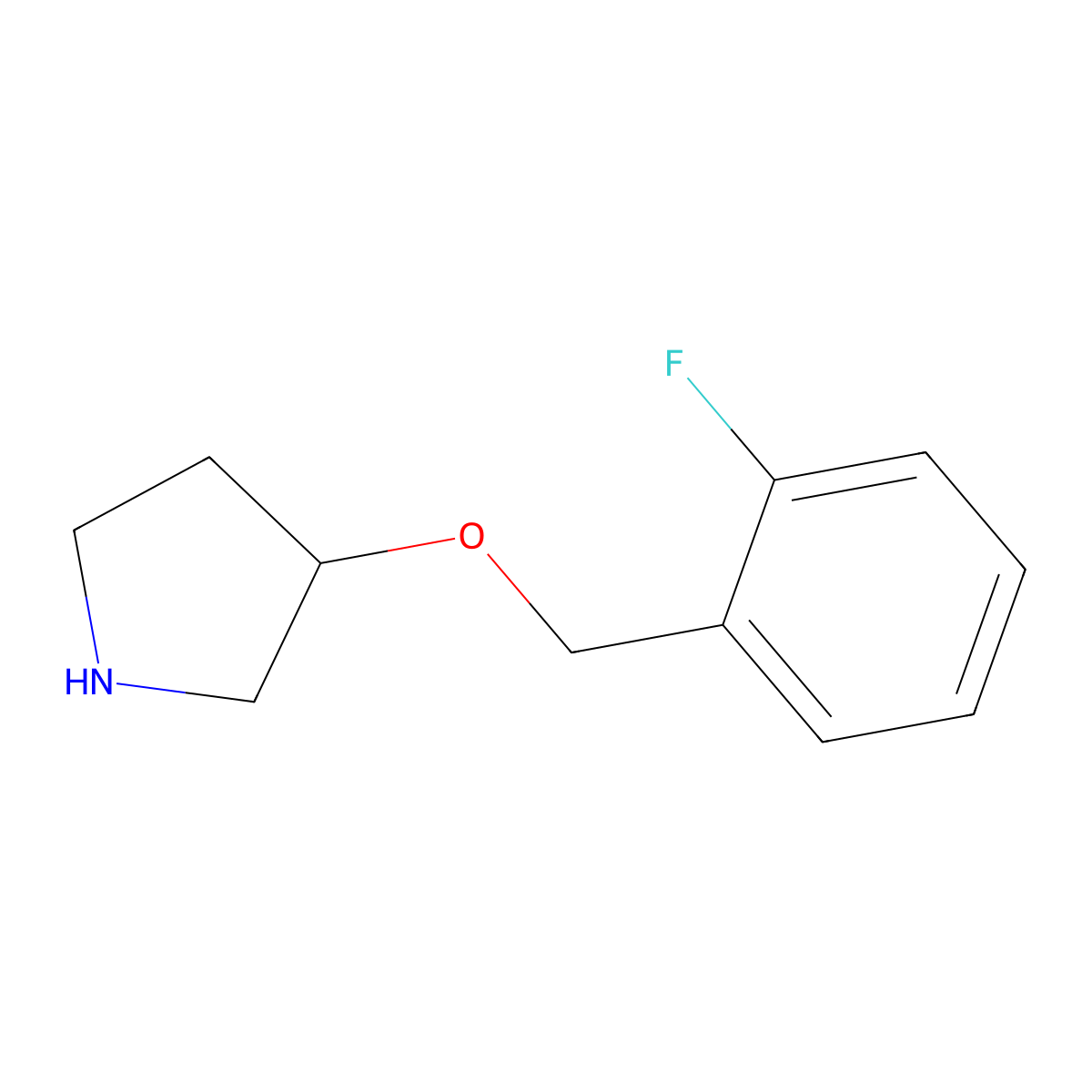 (3R)-3-[(2-fluorophenyl)methoxy]pyrrolidine molecular structure, CAS 1264367-76-1