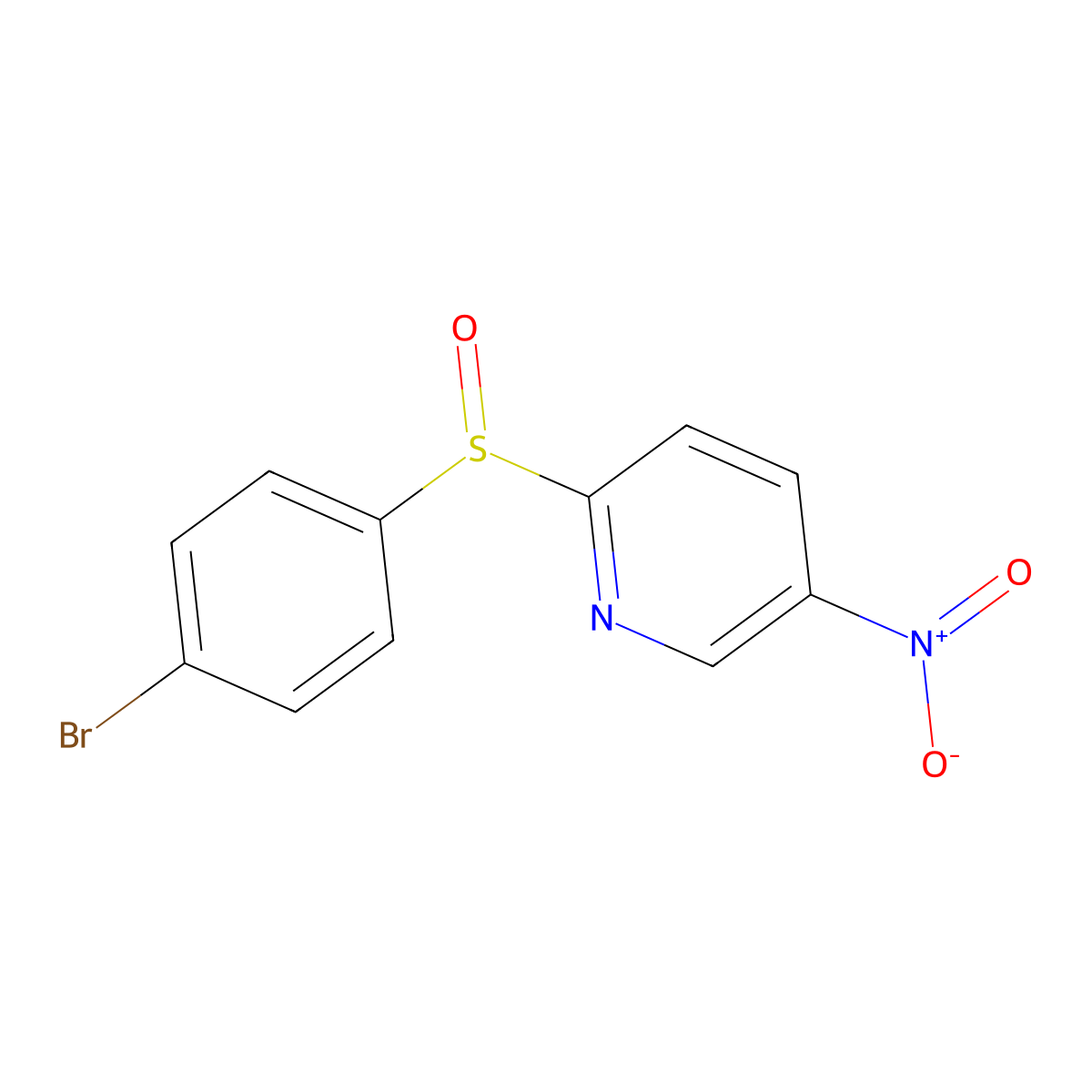 2-(4-Bromobenzenesulfinyl)-5-nitropyridine molecular structure, CAS 126437-25-0