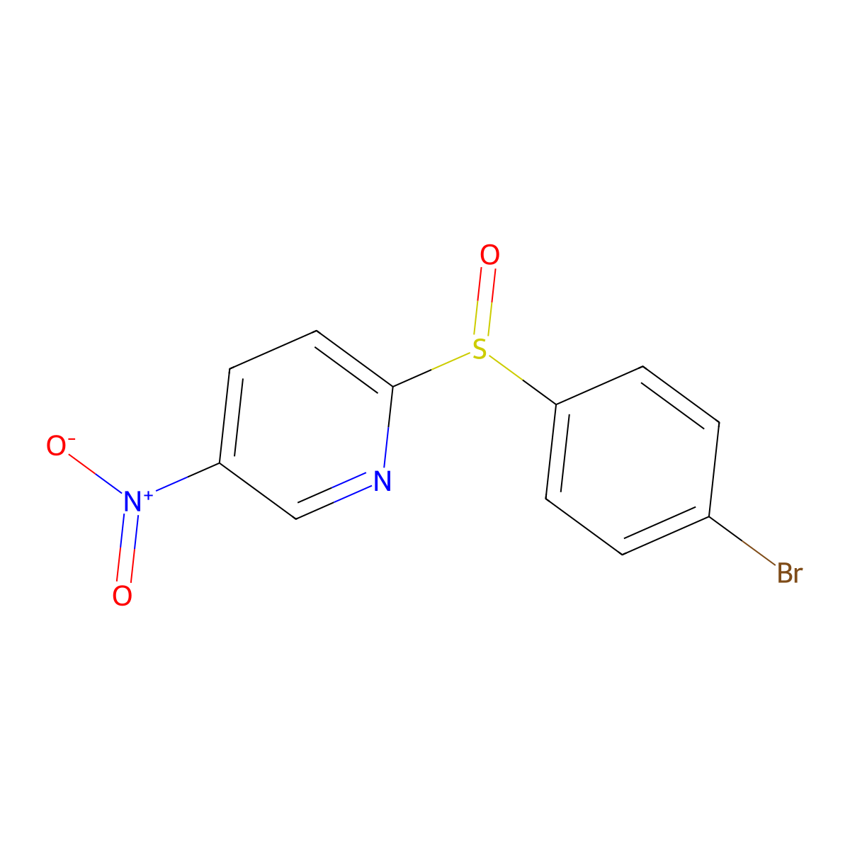2-(4-Bromobenzenesulfinyl)-5-nitropyridine molecular structure, CAS 126437-25-0