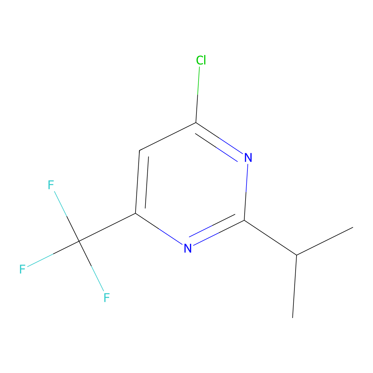 4-Chloro-2-(propan-2-YL)-6-(trifluoromethyl)pyrimidine molecular structure, CAS 126439-51-8