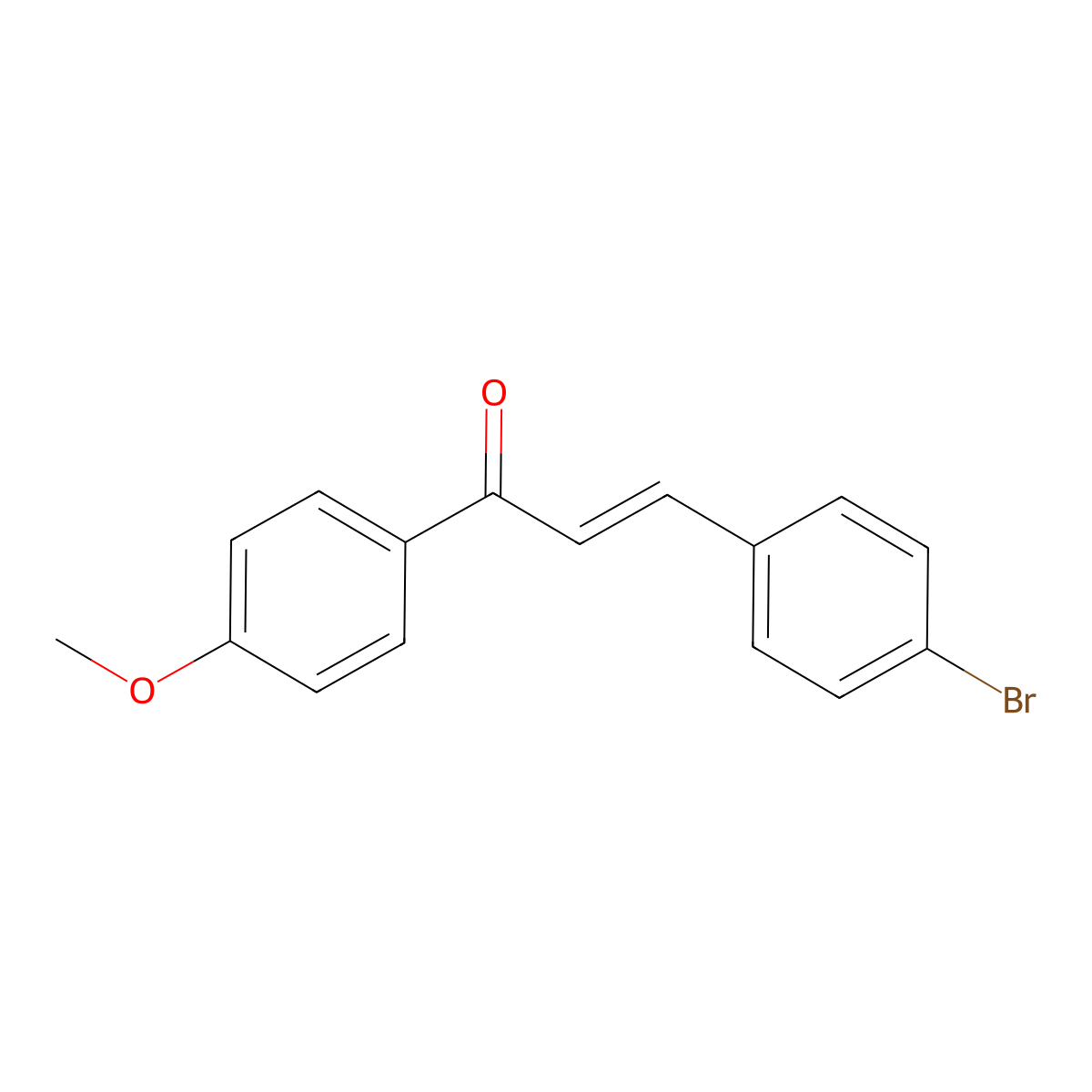 (2E)-3-(4-bromophenyl)-1-(4-methoxyphenyl)prop-2-en-1-one molecular structure, CAS 126443-18-3