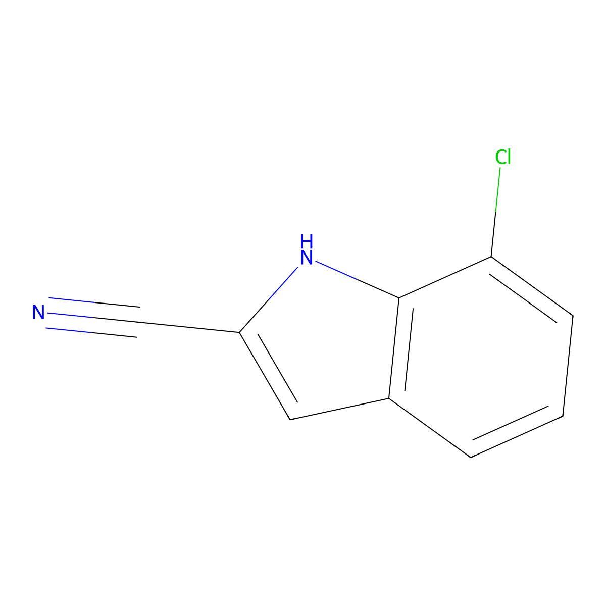 7-Chloro-1H-indole-2-carbonitrile molecular structure, CAS 1264481-38-0