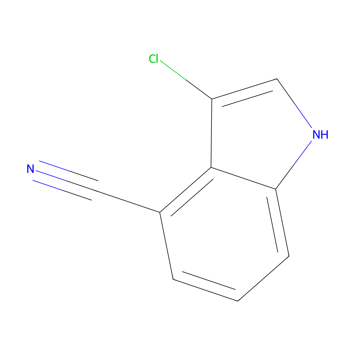 3-chloro-1H-indole-4-carbonitrile molecular structure, CAS 1264481-39-1