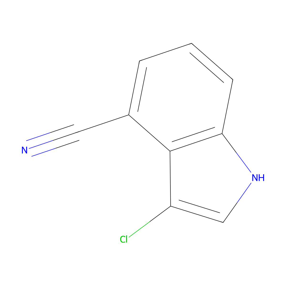 3-chloro-1H-indole-4-carbonitrile molecular structure, CAS 1264481-39-1