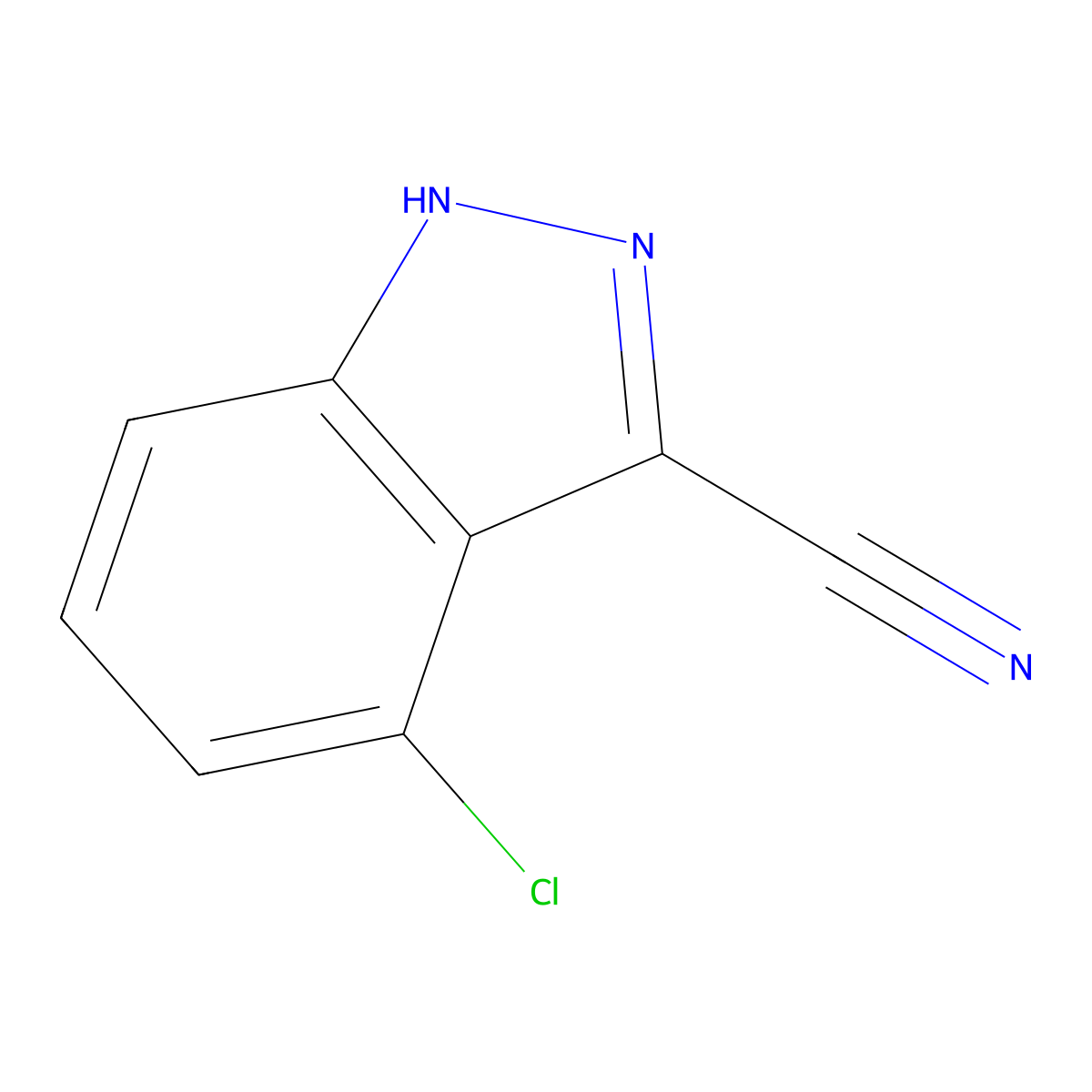 4-chloro-1H-indazole-3-carbonitrile molecular structure, CAS 1264481-55-1