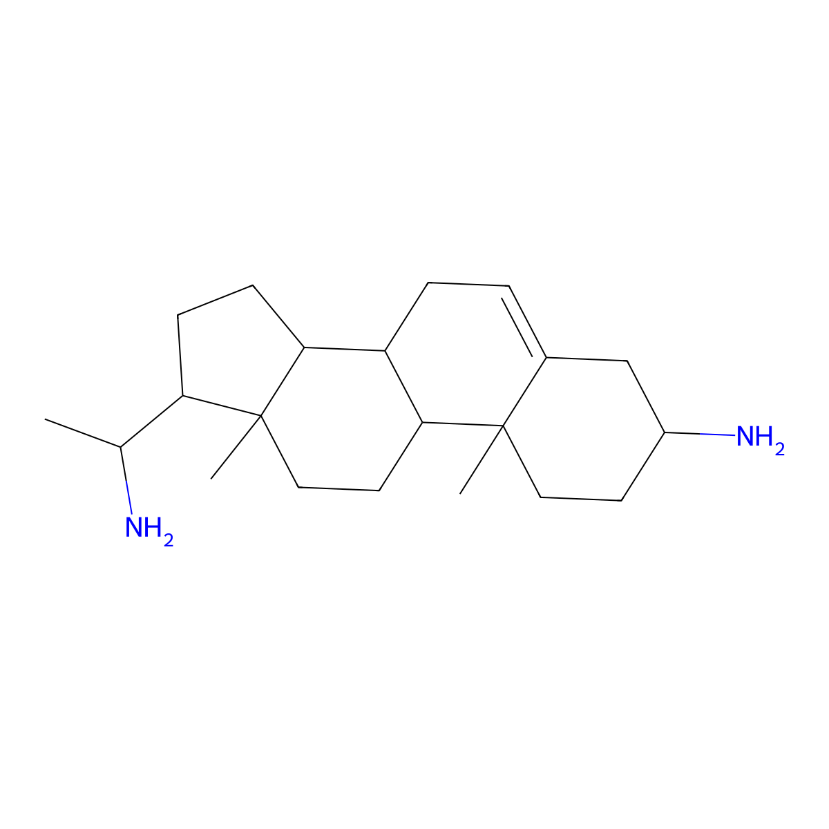 (3beta,20S)-Pregn-5-ene-3,20-diamine molecular structure, CAS 12645-44-2
