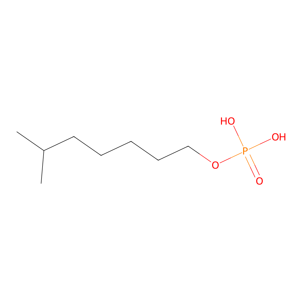 Isooctyl monophosphate molecular structure, CAS 12645-53-3