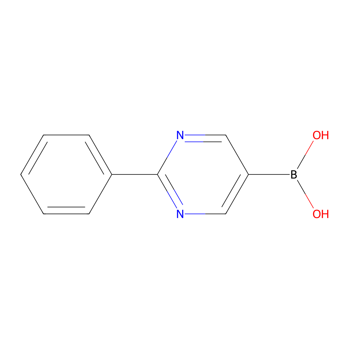 (2-Phenylpyrimidin-5-YL)boronic acid molecular structure, CAS 1264510-78-2