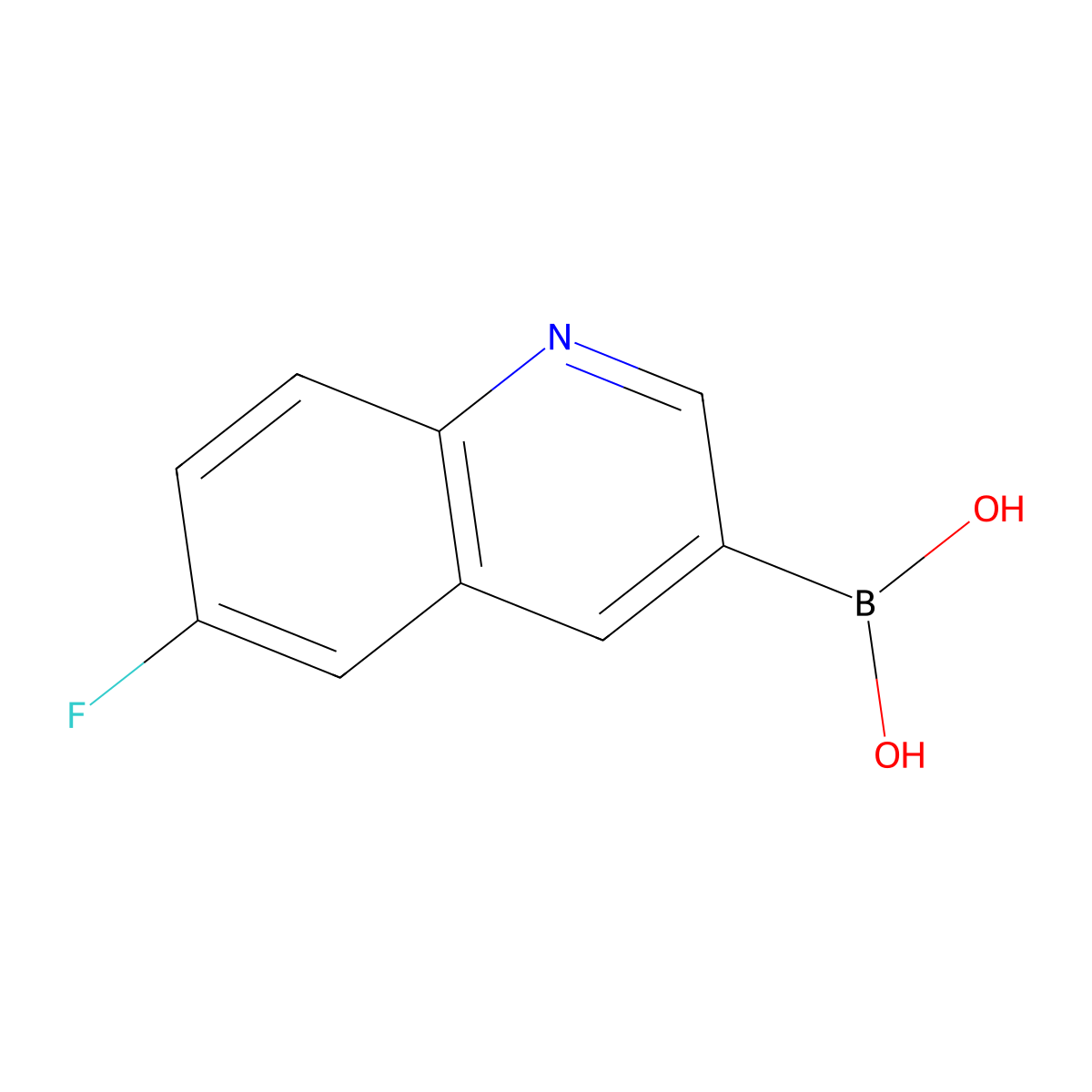(6-Fluoroquinolin-3-yl)boronic acid molecular structure, CAS 1264511-20-7