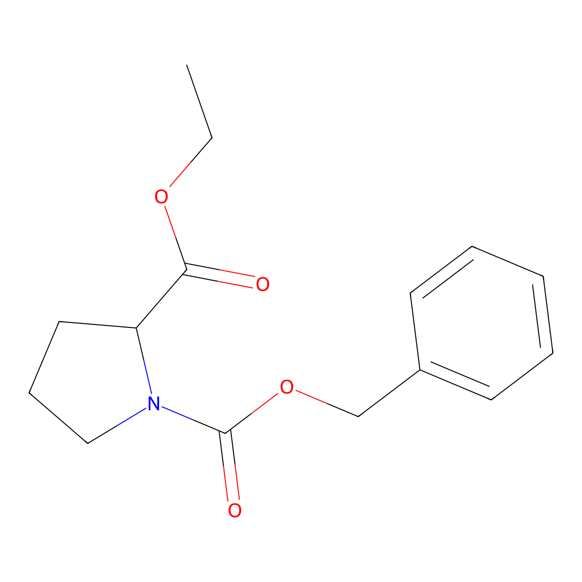 1-Benzyl 2-ethyl pyrrolidine-1,2-dicarboxylate molecular structure, CAS 126456-13-1