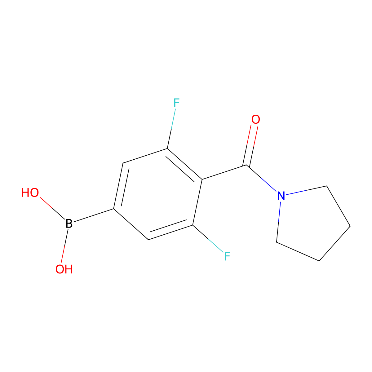 3,5-Difluoro-4-(1-pyrrolidinylcarbonyl)phenylboronic acid molecular structure, CAS 1264616-16-1