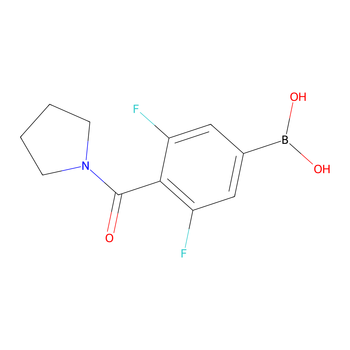 3,5-Difluoro-4-(1-pyrrolidinylcarbonyl)phenylboronic acid molecular structure, CAS 1264616-16-1