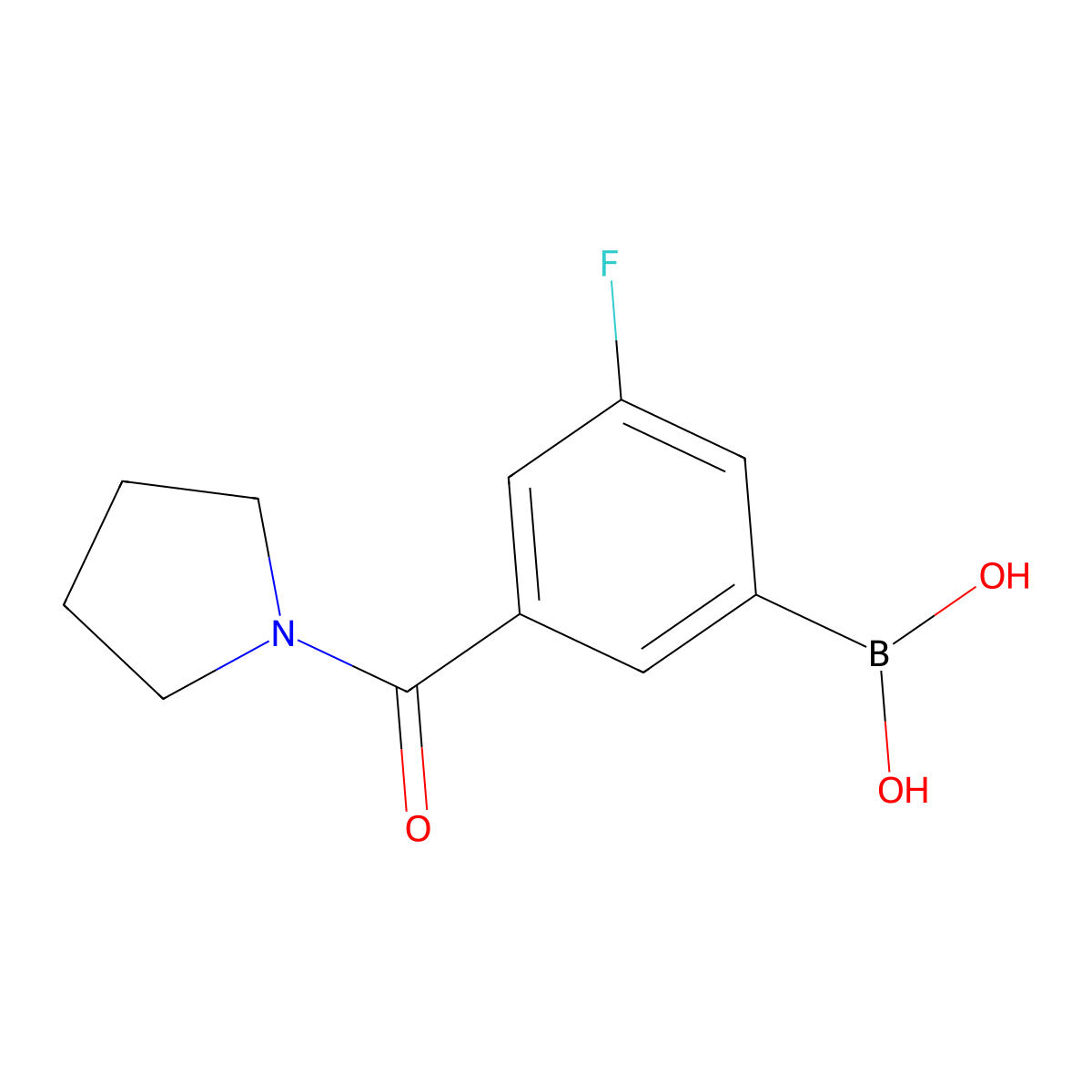 3-Fluoro-5-(1-pyrrolidinylcarbonyl)benzeneboronic acid molecular structure, CAS 1264616-18-3
