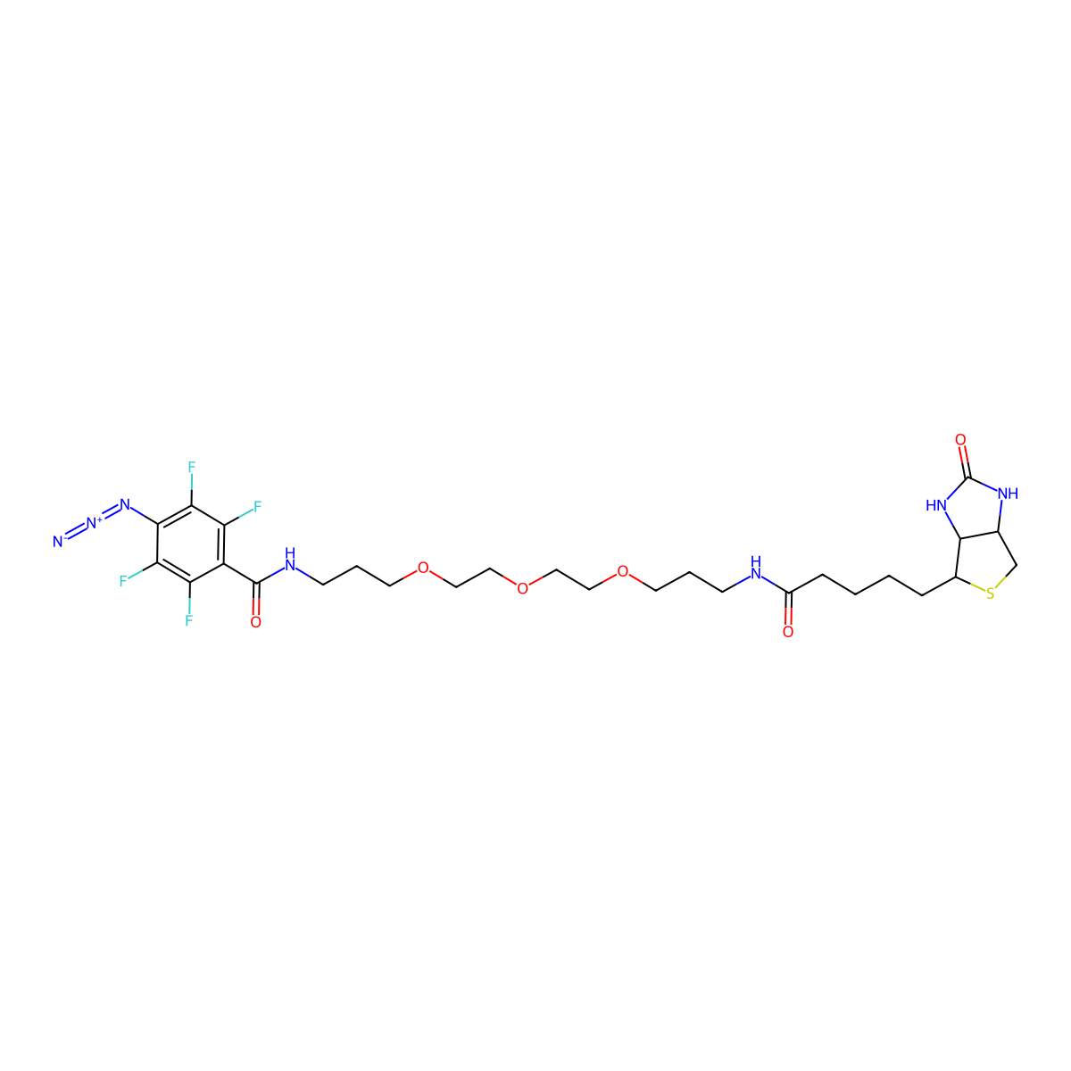 Biotin-triethylenglycol-(p-azido-tetrafluorobenzamide) molecular structure, CAS 1264662-85-2