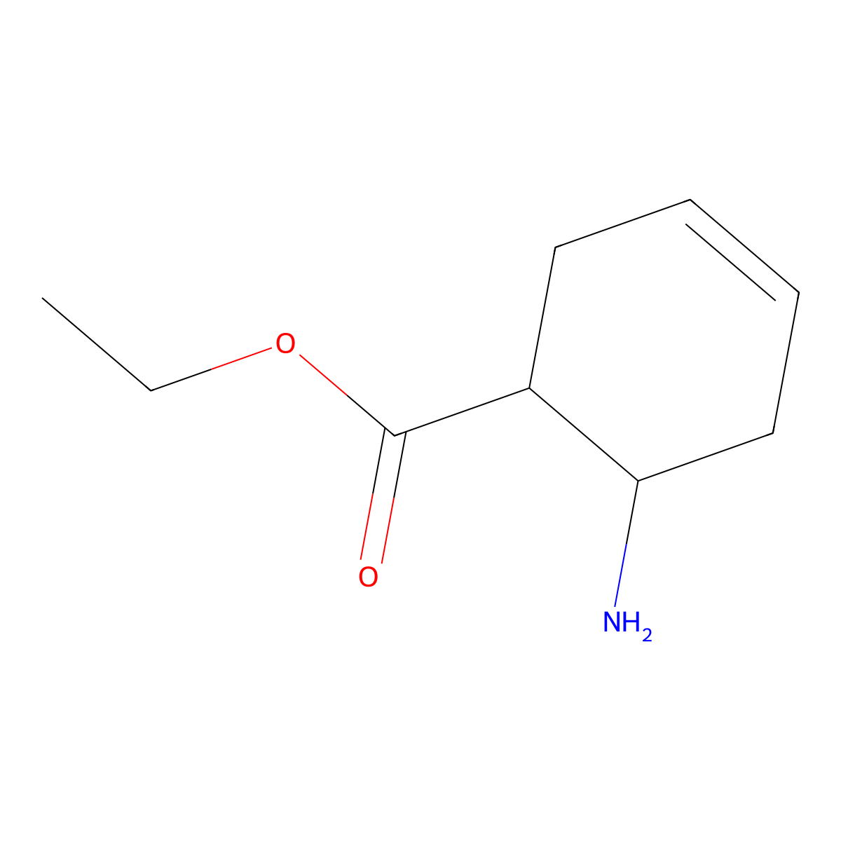 trans-6-Amino-cyclohex-3-enecarboxylic acid ethyl ester molecular structure, CAS 126474-24-6