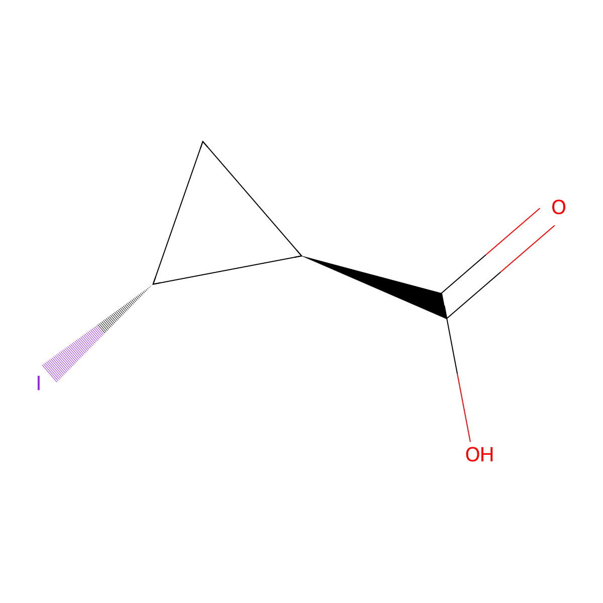 Trans-2-iodocyclopropanecarboxylic acid molecular structure, CAS 1264743-53-4