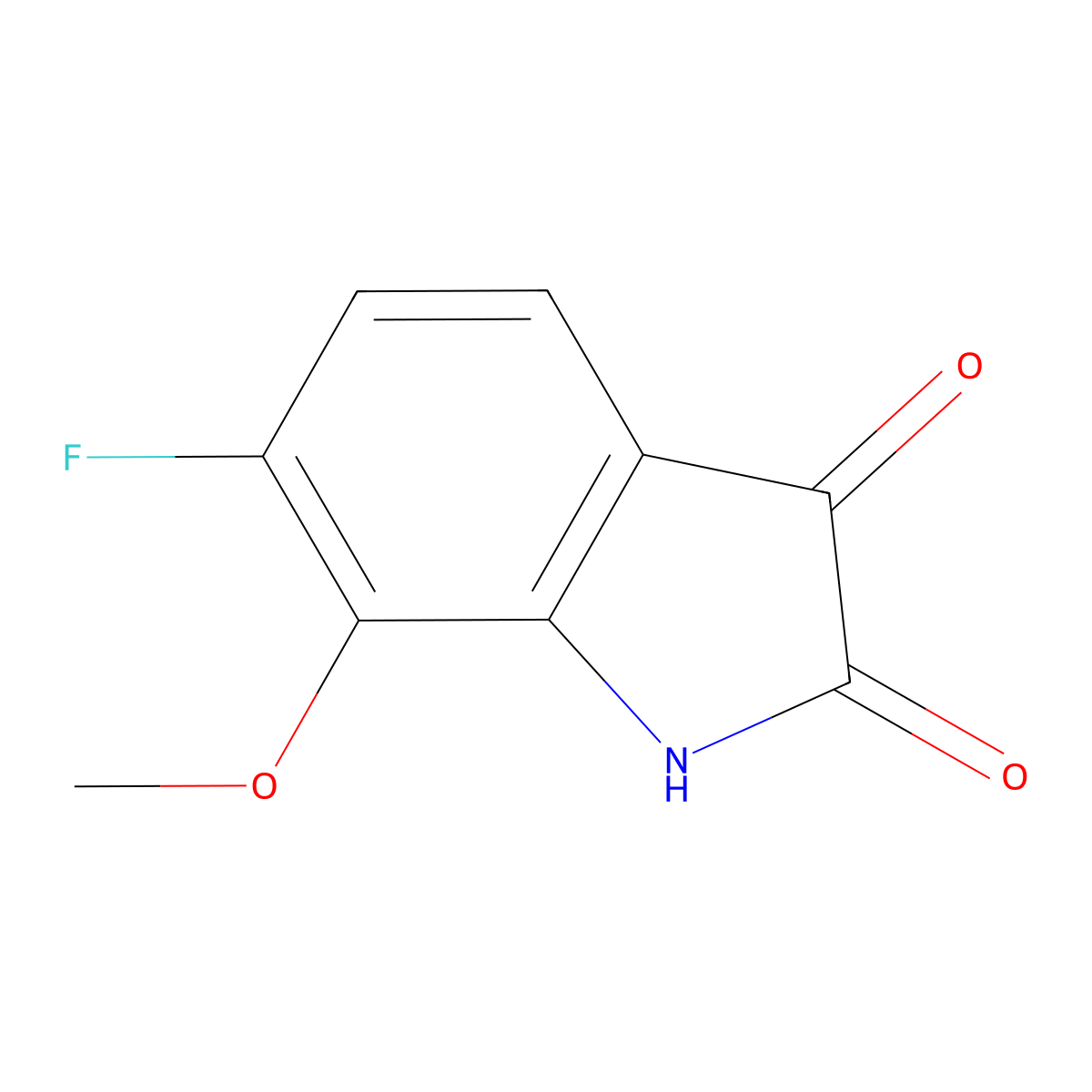 6-fluoro-7-methoxy-2,3-dihydro-1H-indole-2,3-dione molecular structure, CAS 126480-30-6