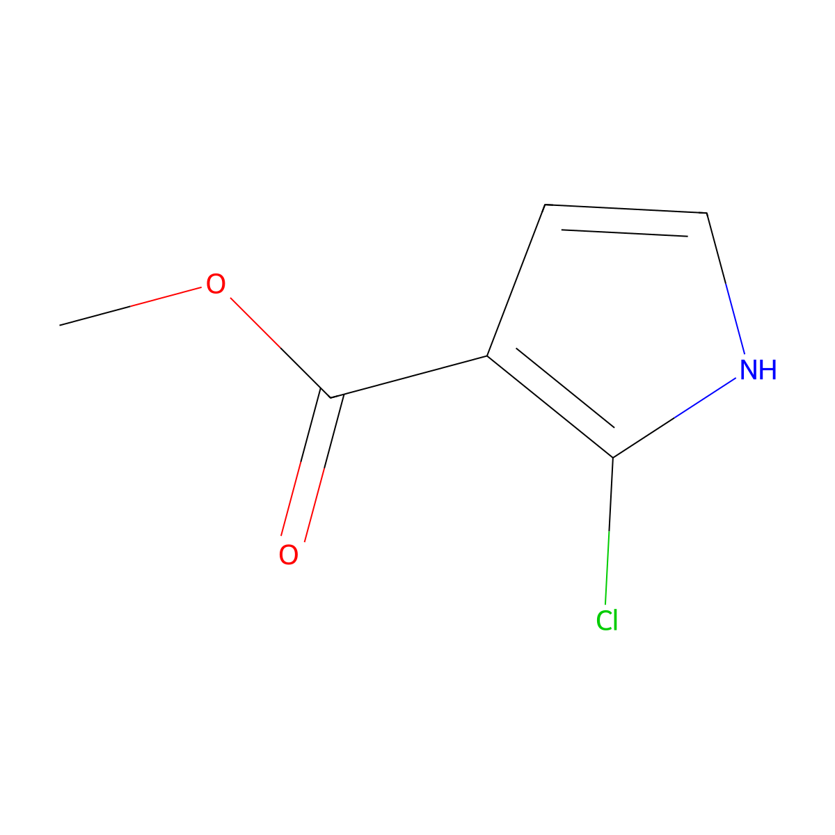 methyl 2-chloro-1H-pyrrole-3-carboxylate molecular structure, CAS 126480-98-6