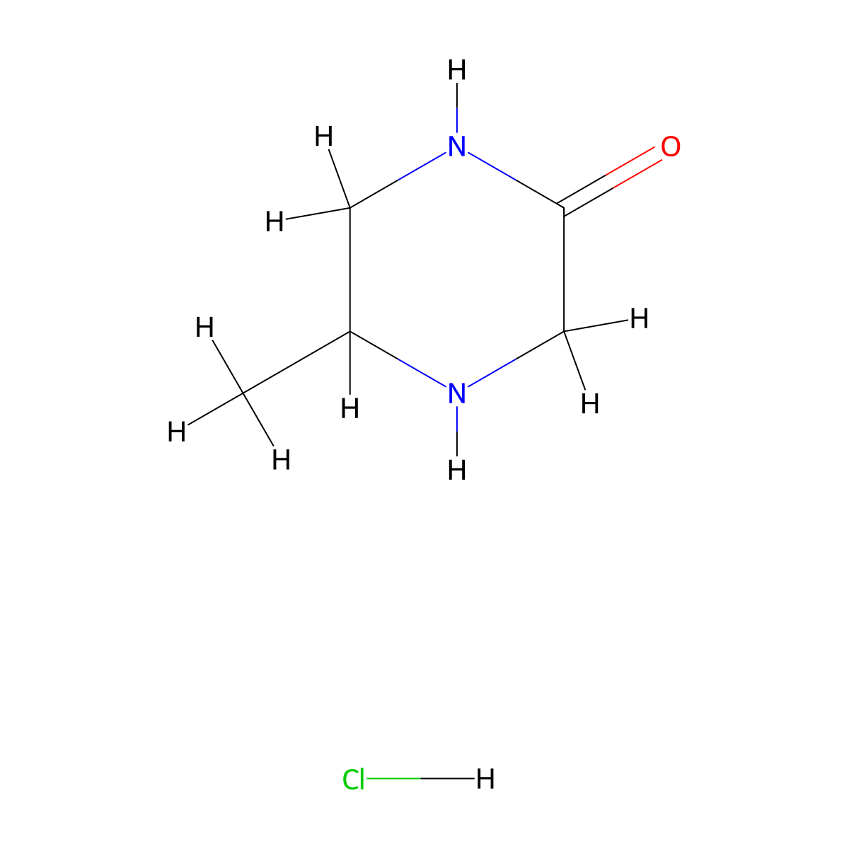 5-Methylpiperazin-2-one hydrochloride molecular structure, CAS 1264837-98-0