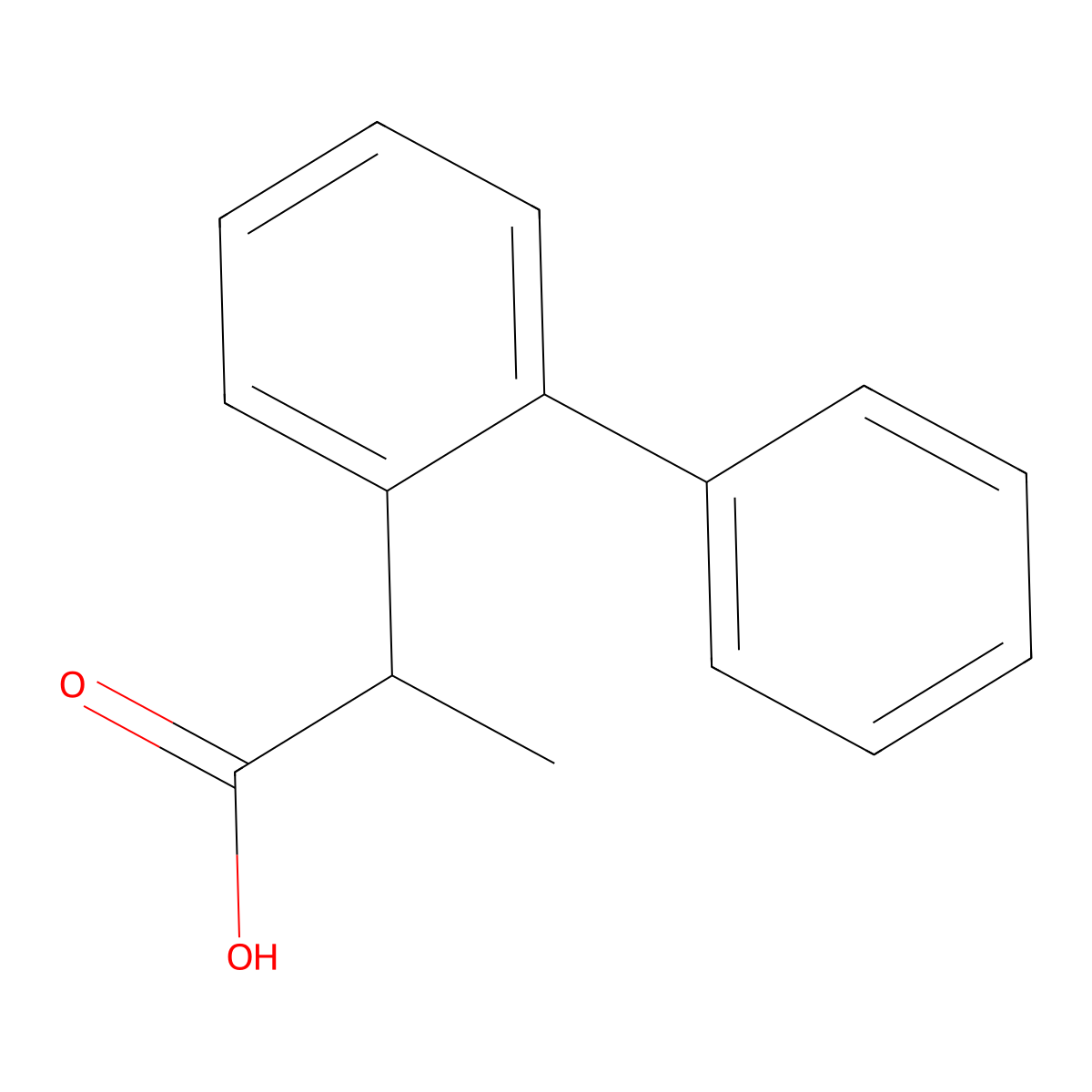 2-(2-Phenylphenyl)propanoic acid molecular structure, CAS 126489-67-6