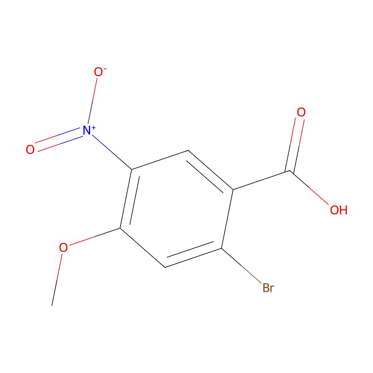 2-Bromo-4-methoxy-5-nitrobenzoic acid molecular structure, CAS 126491-49-4