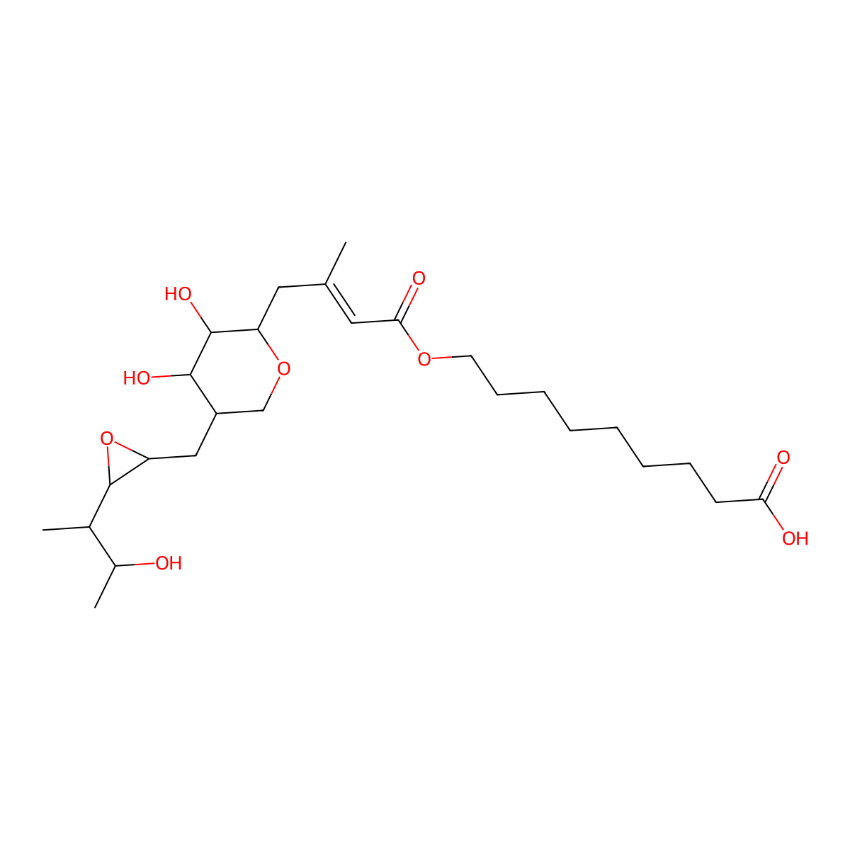 Mupirocin molecular structure, CAS 12650-69-0