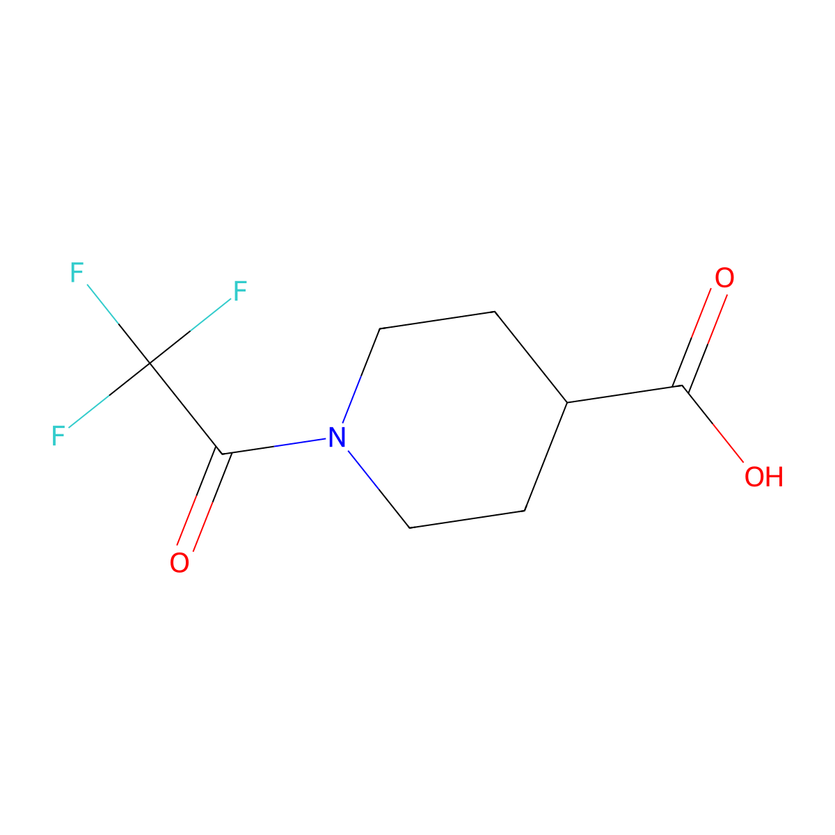 1-(2,2,2-Trifluoroacetyl)piperidine-4-carboxylic acid molecular structure, CAS 126501-70-0