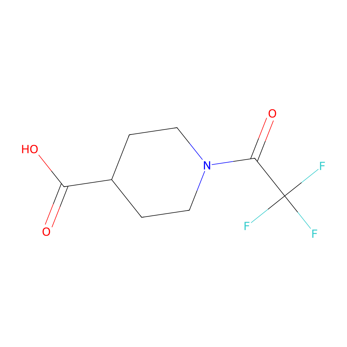 1-(2,2,2-Trifluoroacetyl)piperidine-4-carboxylic acid molecular structure, CAS 126501-70-0