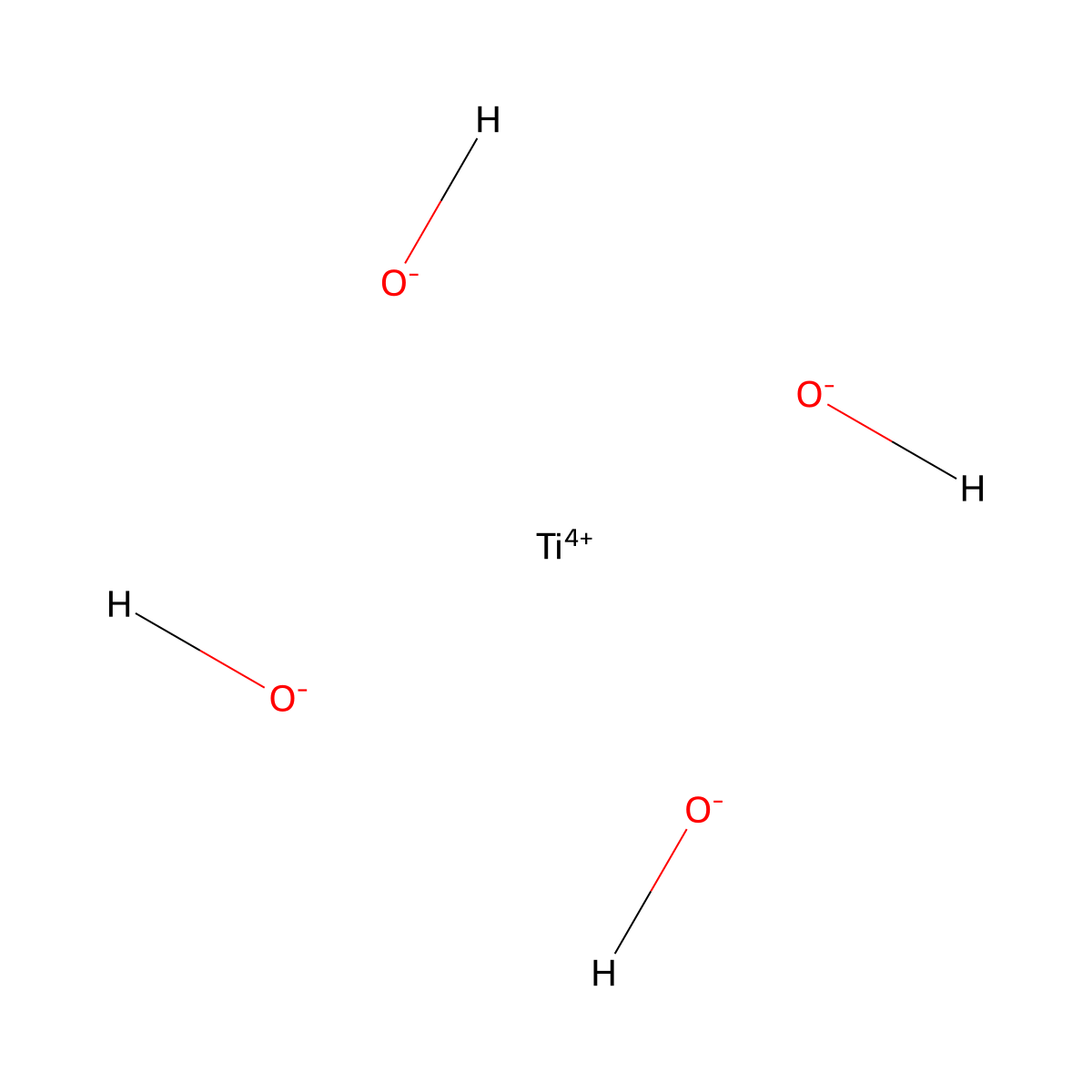 Titanium hydroxide molecular structure, CAS 12651-23-9