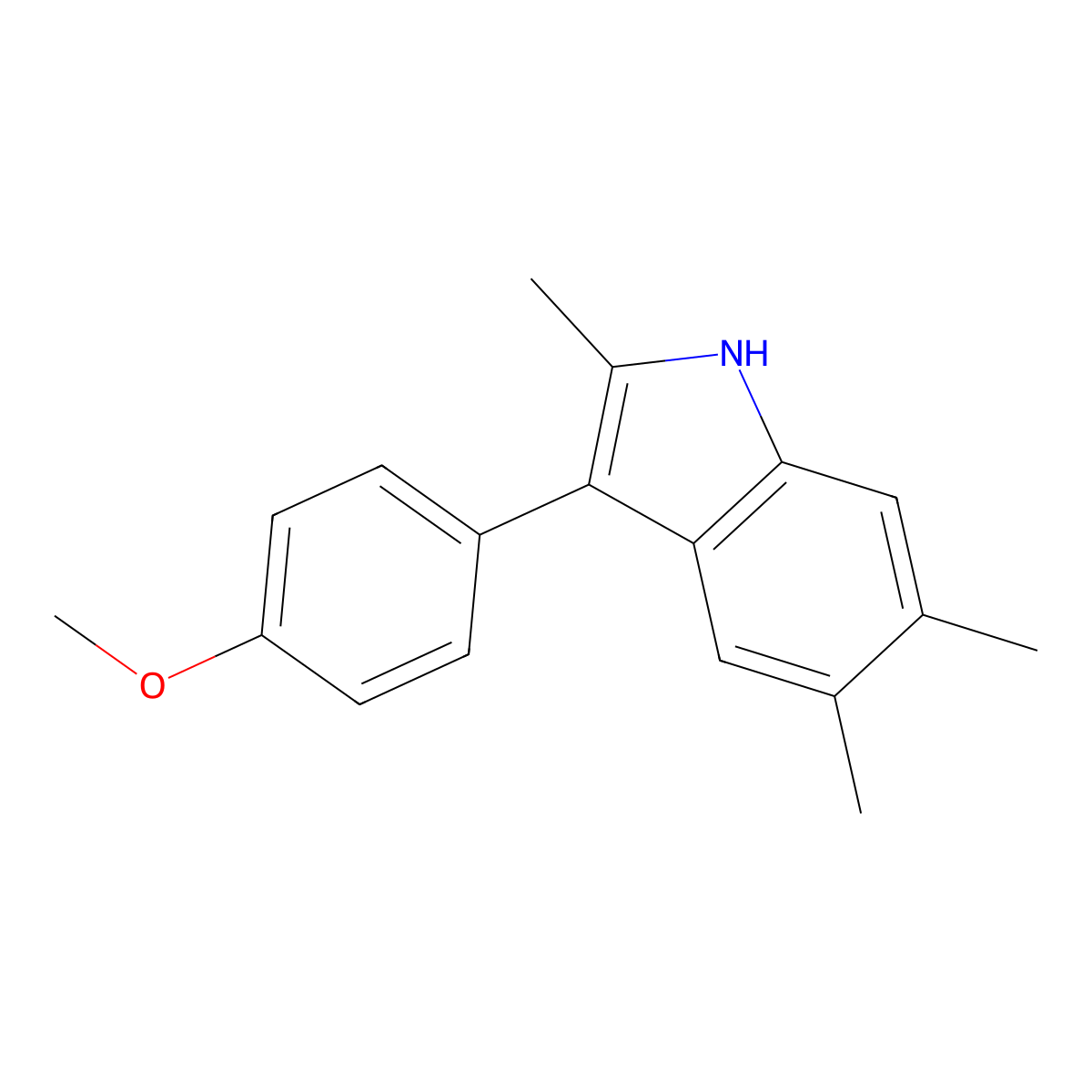 3-(4-Methoxyphenyl)-2,5,6-trimethyl-1H-indole molecular structure, CAS 1265145-30-9