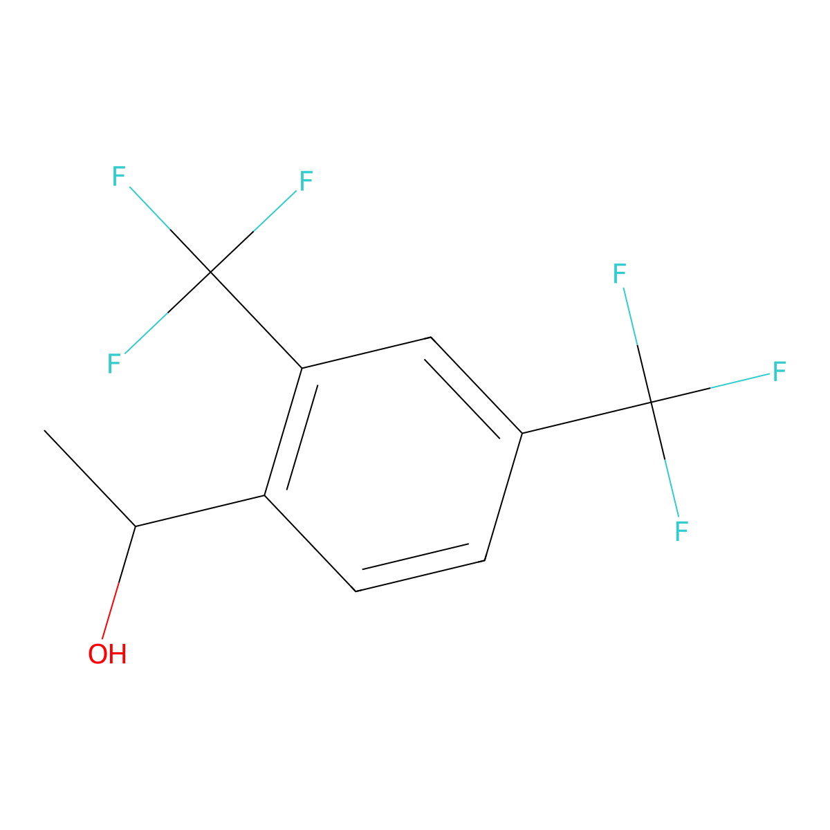 1-(2,4-Bis(trifluoromethyl)phenyl)ethanol molecular structure, CAS 1265177-56-7