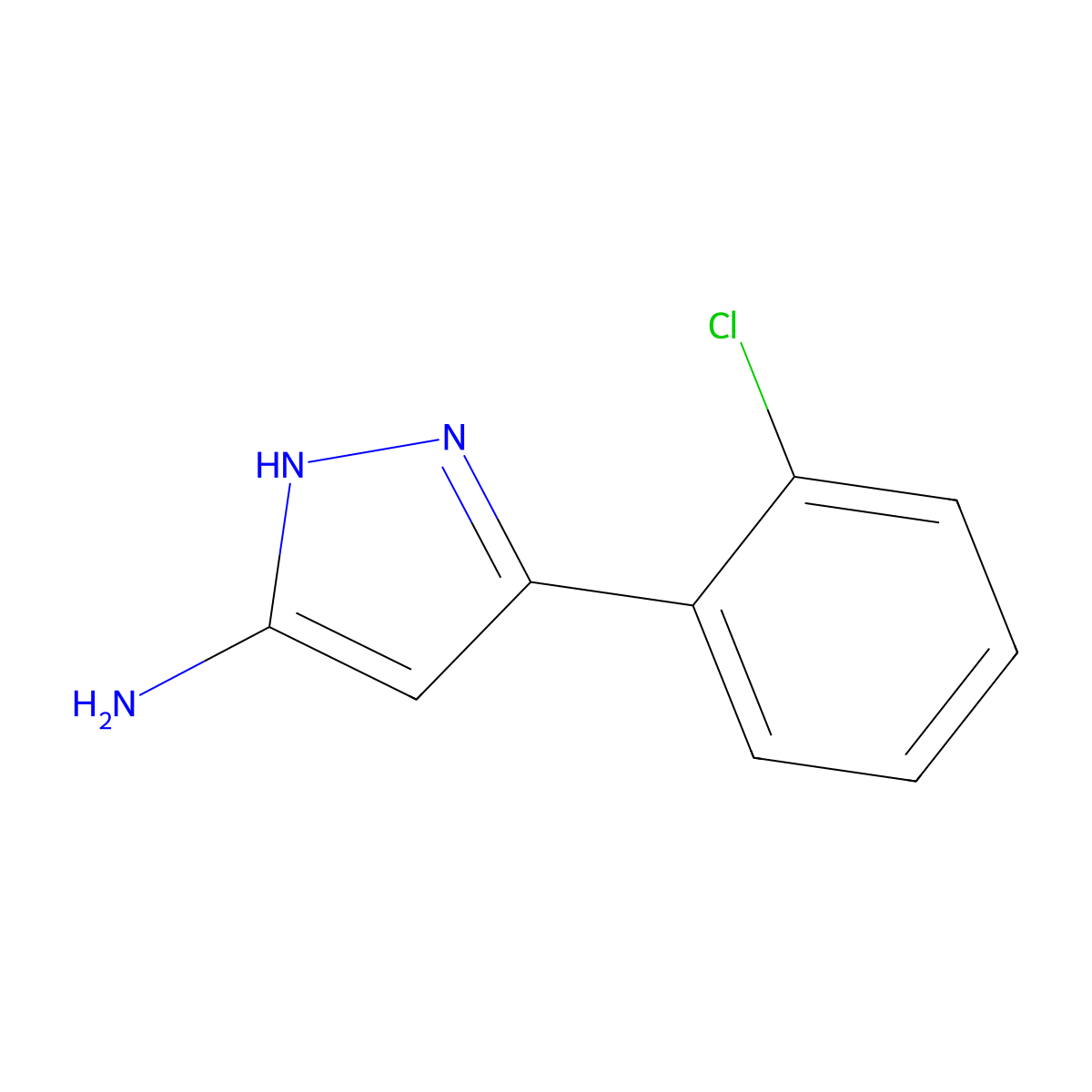 5-(2-chlorophenyl)-1H-pyrazol-3-amine molecular structure, CAS 126520-01-2