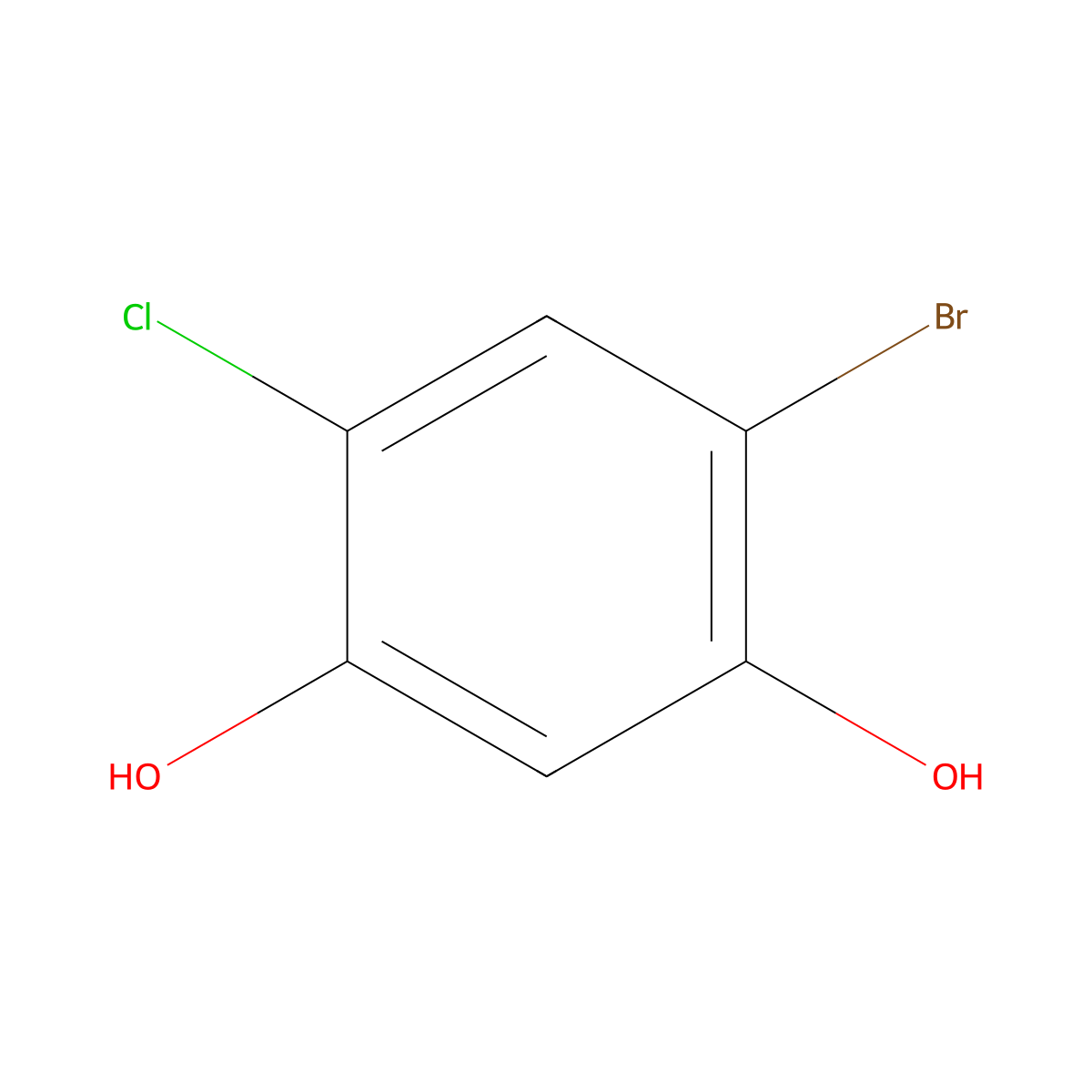 1,3-Benzenediol, 4-bromo-6-chloro- molecular structure, CAS 126521-73-1