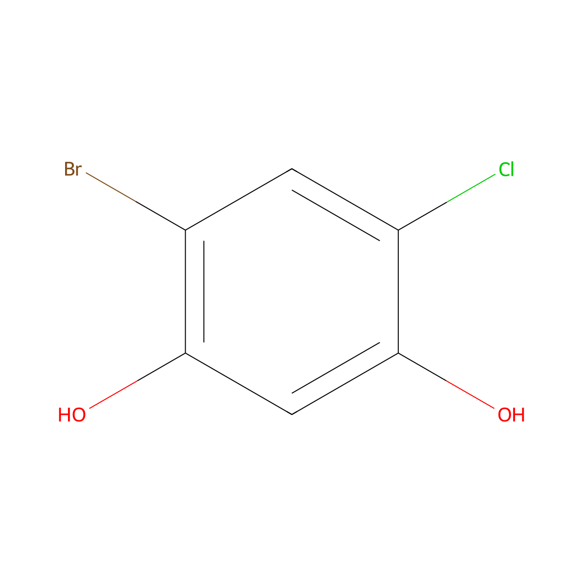 1,3-Benzenediol, 4-bromo-6-chloro- molecular structure, CAS 126521-73-1