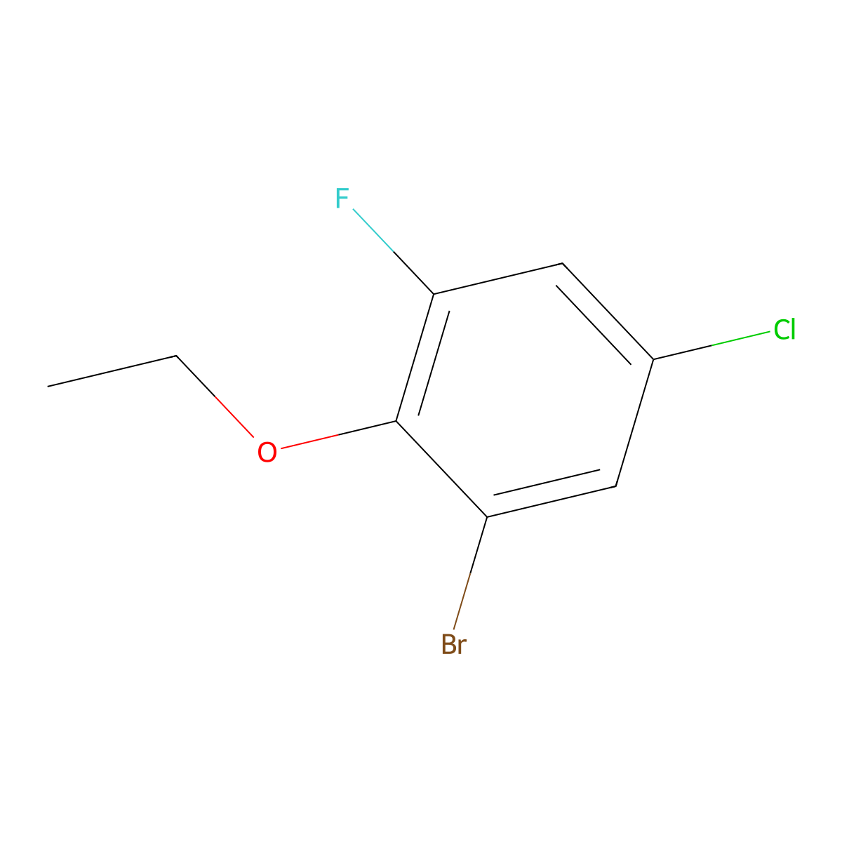 1-Bromo-5-chloro-2-ethoxy-3-fluorobenzene molecular structure, CAS 1265218-86-7