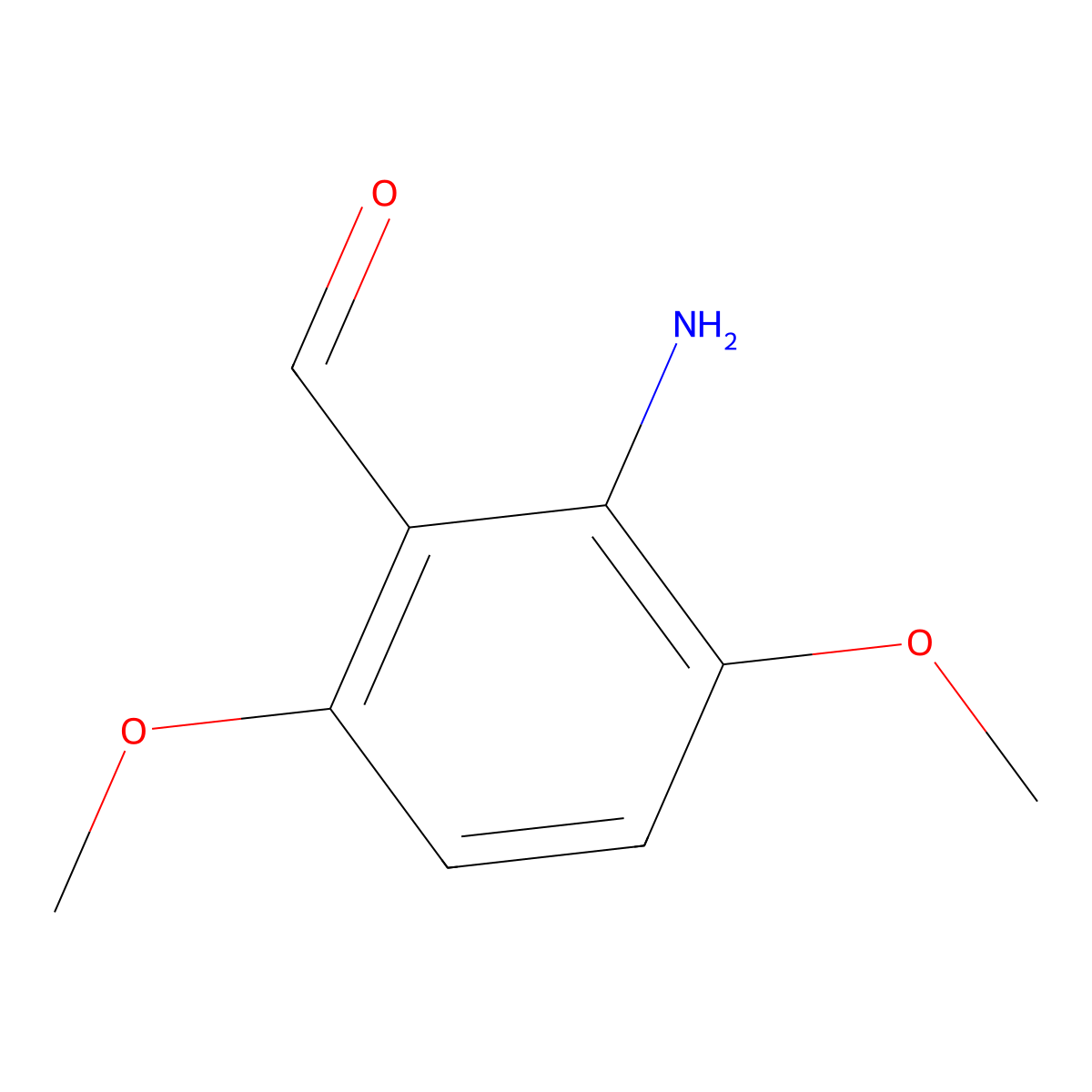 2-Amino-3,6-dimethoxybenzaldehyde molecular structure, CAS 126522-16-5