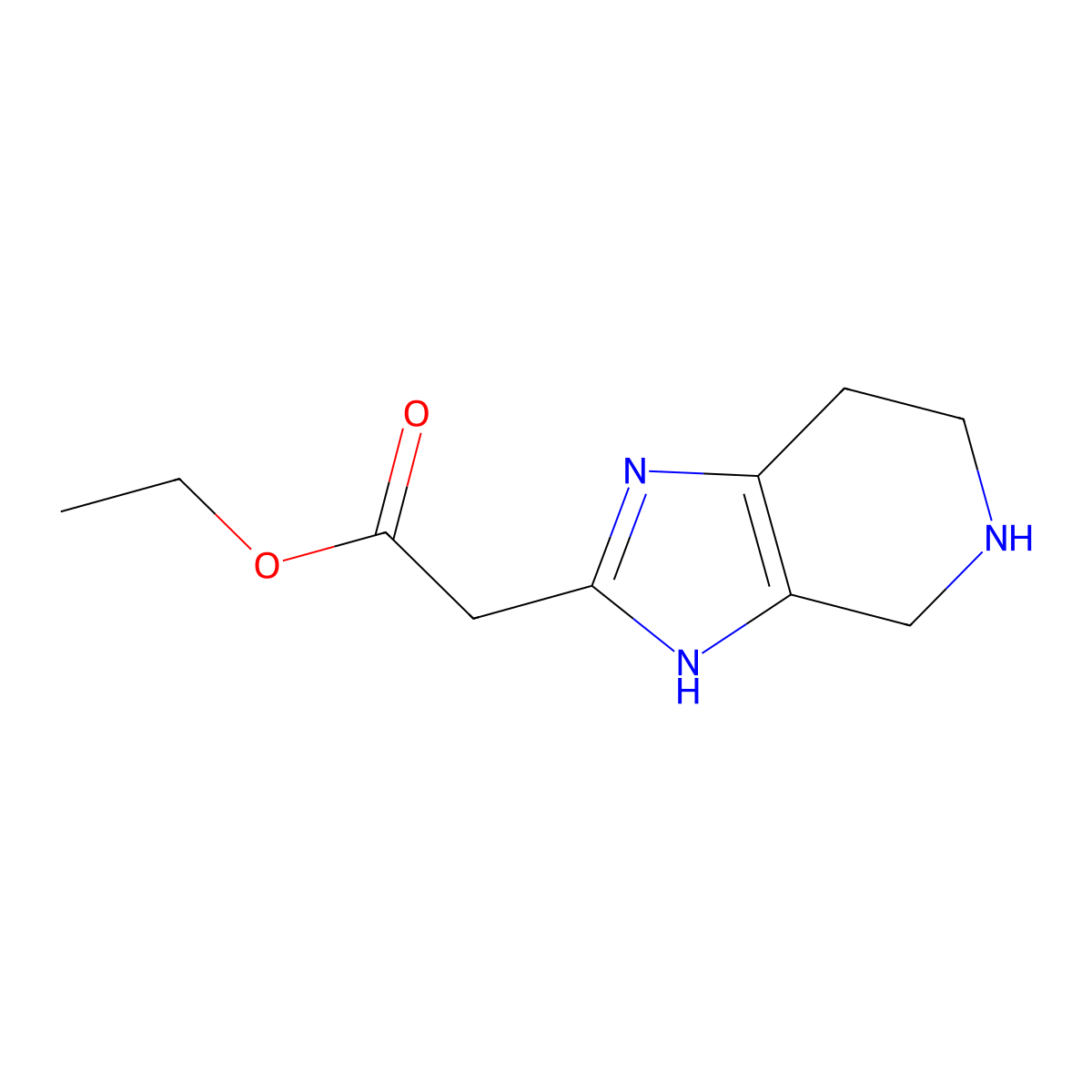 ethyl 2-(4,5,6,7-tetrahydro-3H-imidazo[4,5-c]pyridin-2-yl)acetate molecular structure, CAS 1265223-07-1