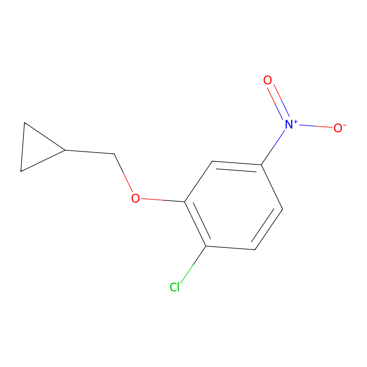 1-Chloro-2-(cyclopropylmethoxy)-4-nitrobenzene molecular structure, CAS 1265236-34-7