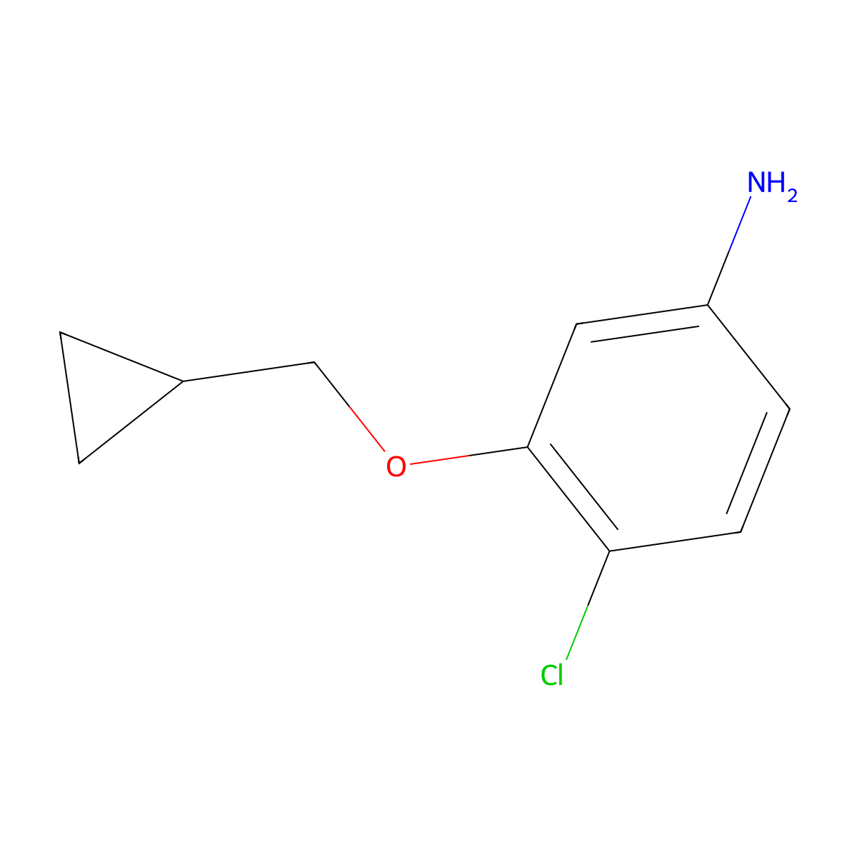 4-Chloro-3-(cyclopropylmethoxy)aniline molecular structure, CAS 1265236-35-8