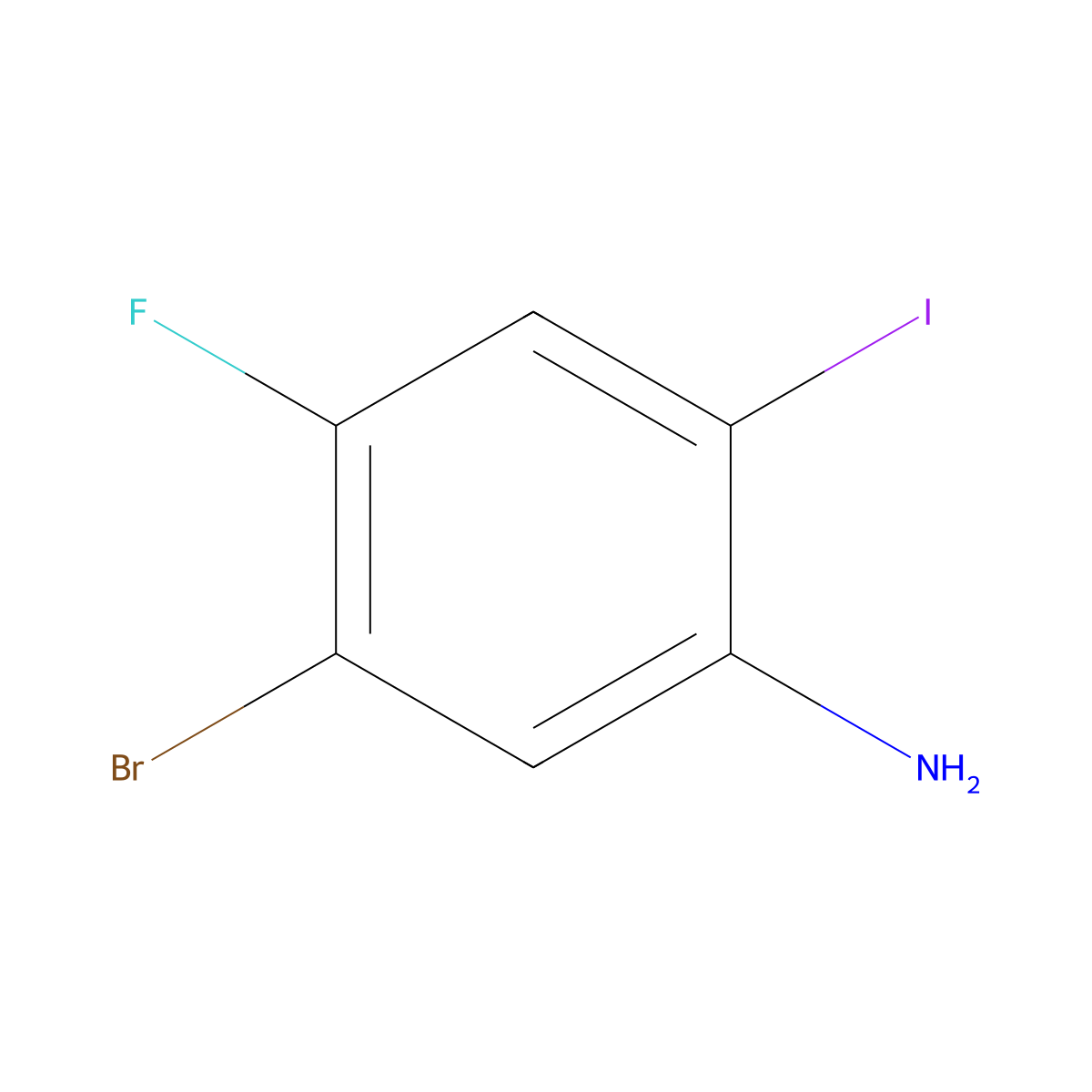 5-Bromo-4-fluoro-2-iodoaniline molecular structure, CAS 1265236-37-0