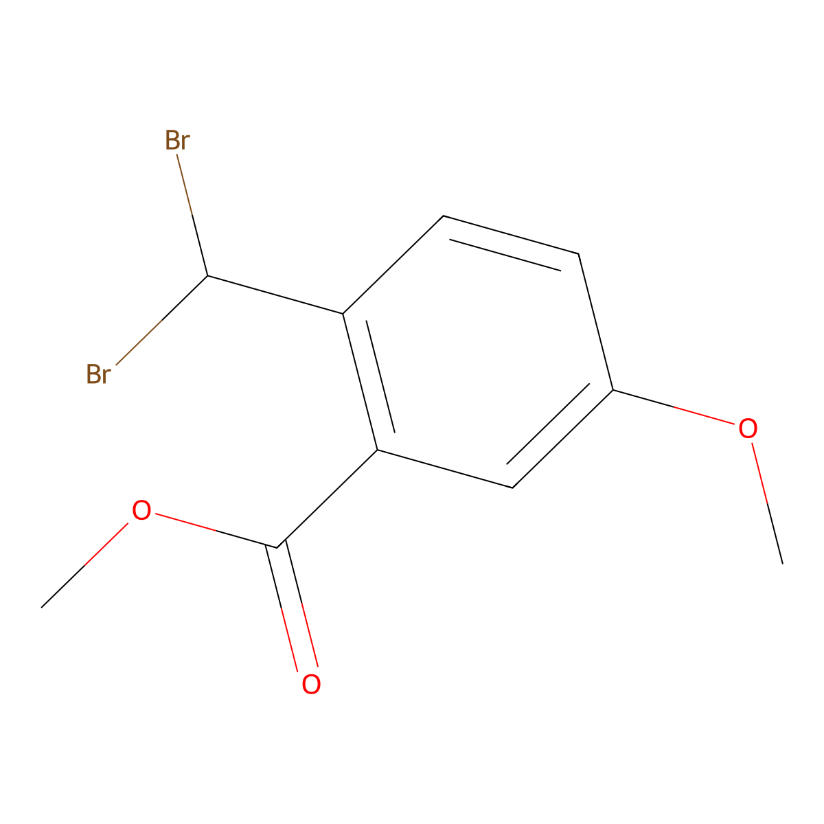Methyl 2-(dibromomethyl)-5-methoxybenzoate molecular structure, CAS 1265287-00-0