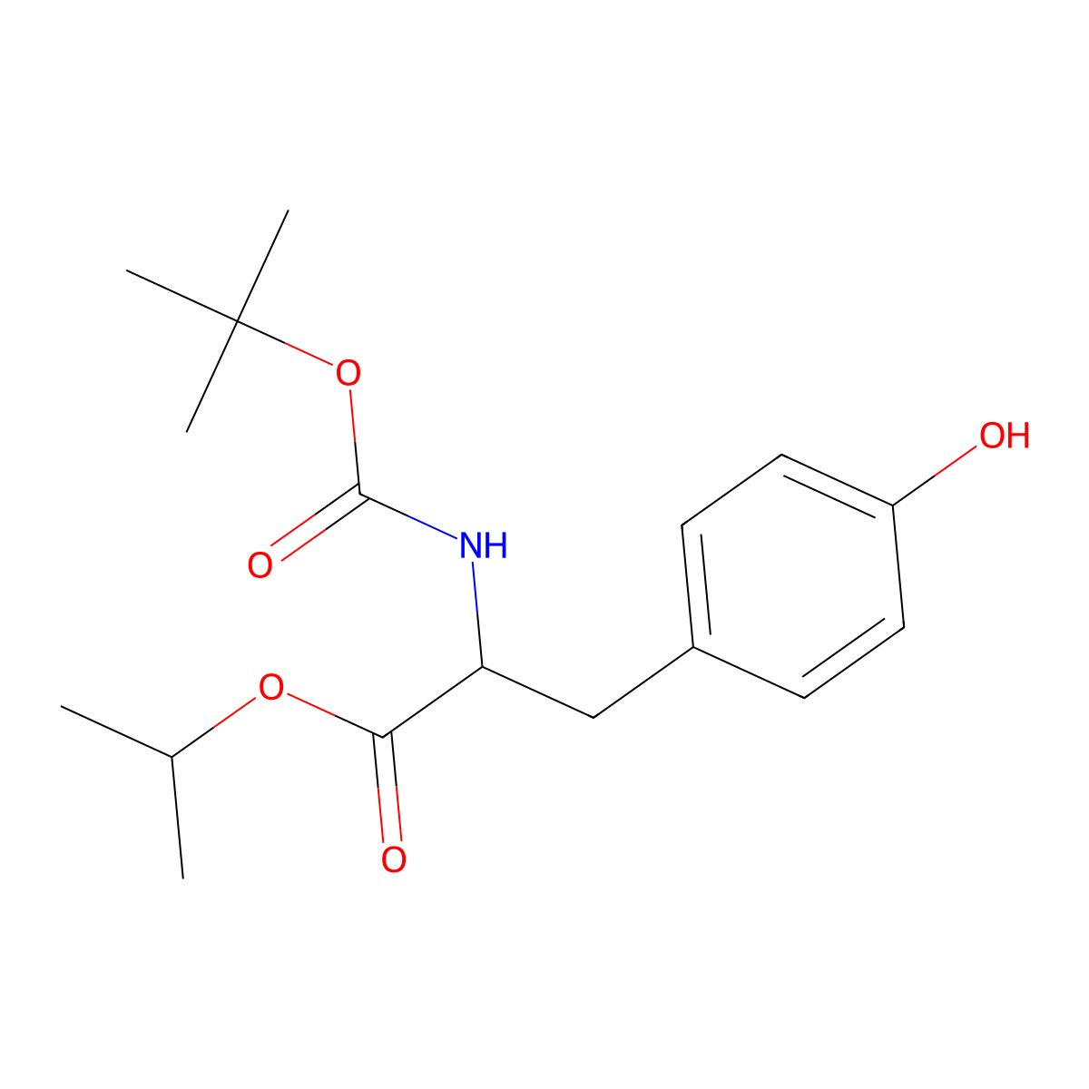 propan-2-yl (2S)-2-{[(tert-butoxy)carbonyl]amino}-3-(4-hydroxyphenyl)propanoate molecular structure, CAS 126530-25-4