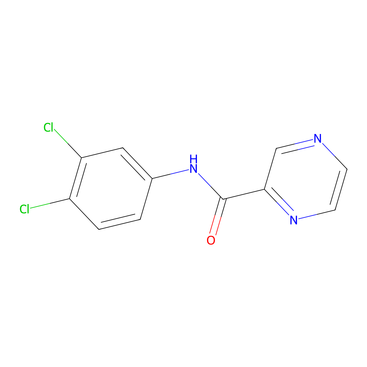 N-(3,4-Dichlorophenyl)-2-pyrazinecarboxamide molecular structure, CAS 126532-06-7