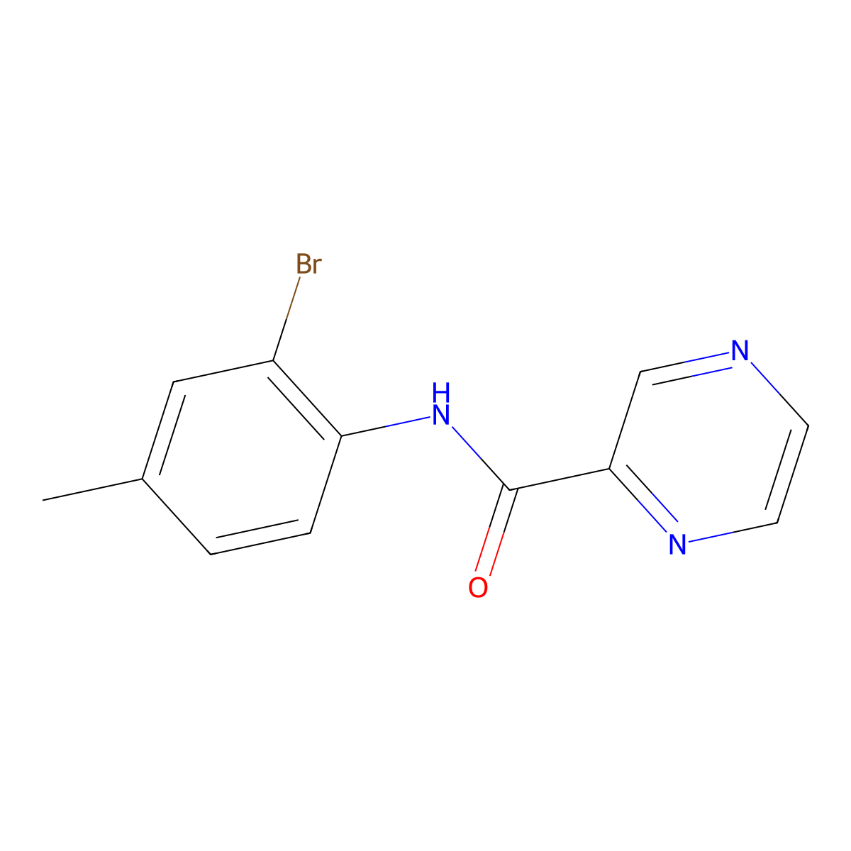 N-(2-bromo-4-methylphenyl)pyrazine-2-carboxamide molecular structure, CAS 126532-07-8
