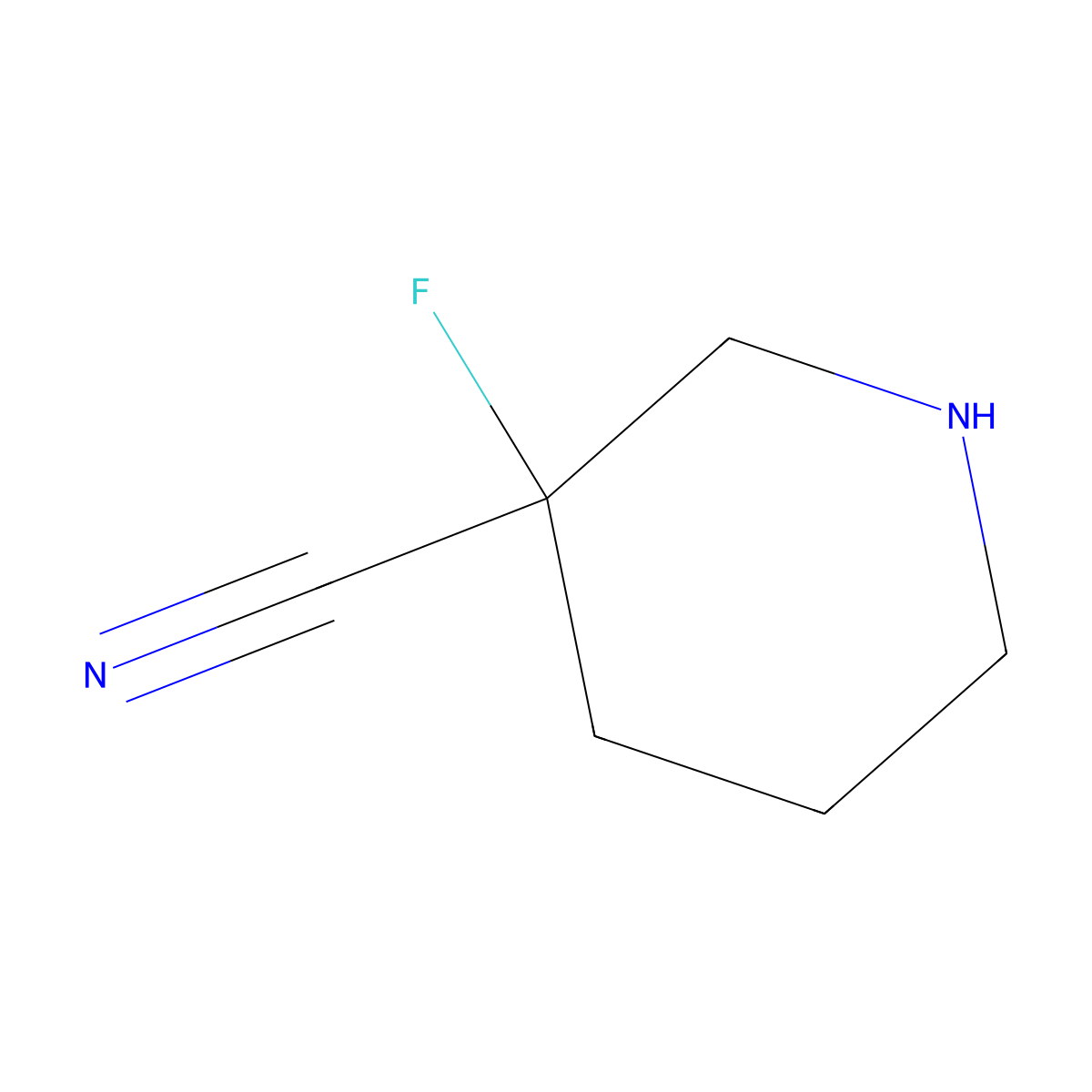 3-Fluoropiperidine-3-carbonitrile molecular structure, CAS 1265323-71-4