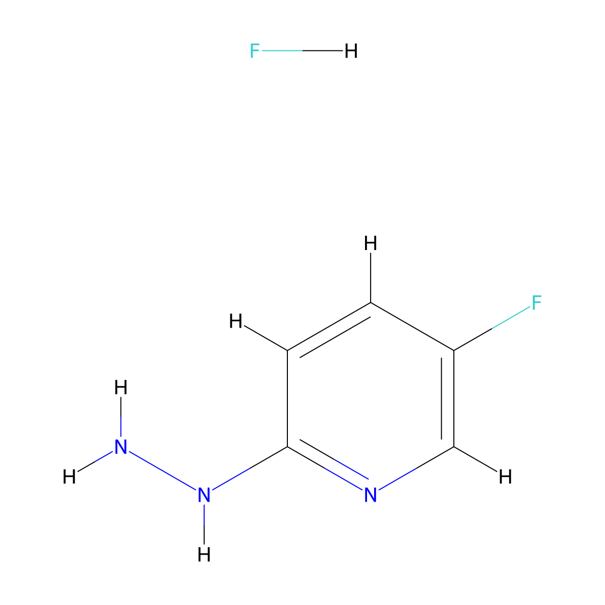 5-Fluoro-2-hydrazinylpyridine hydrofluoride molecular structure, CAS 1265323-98-5