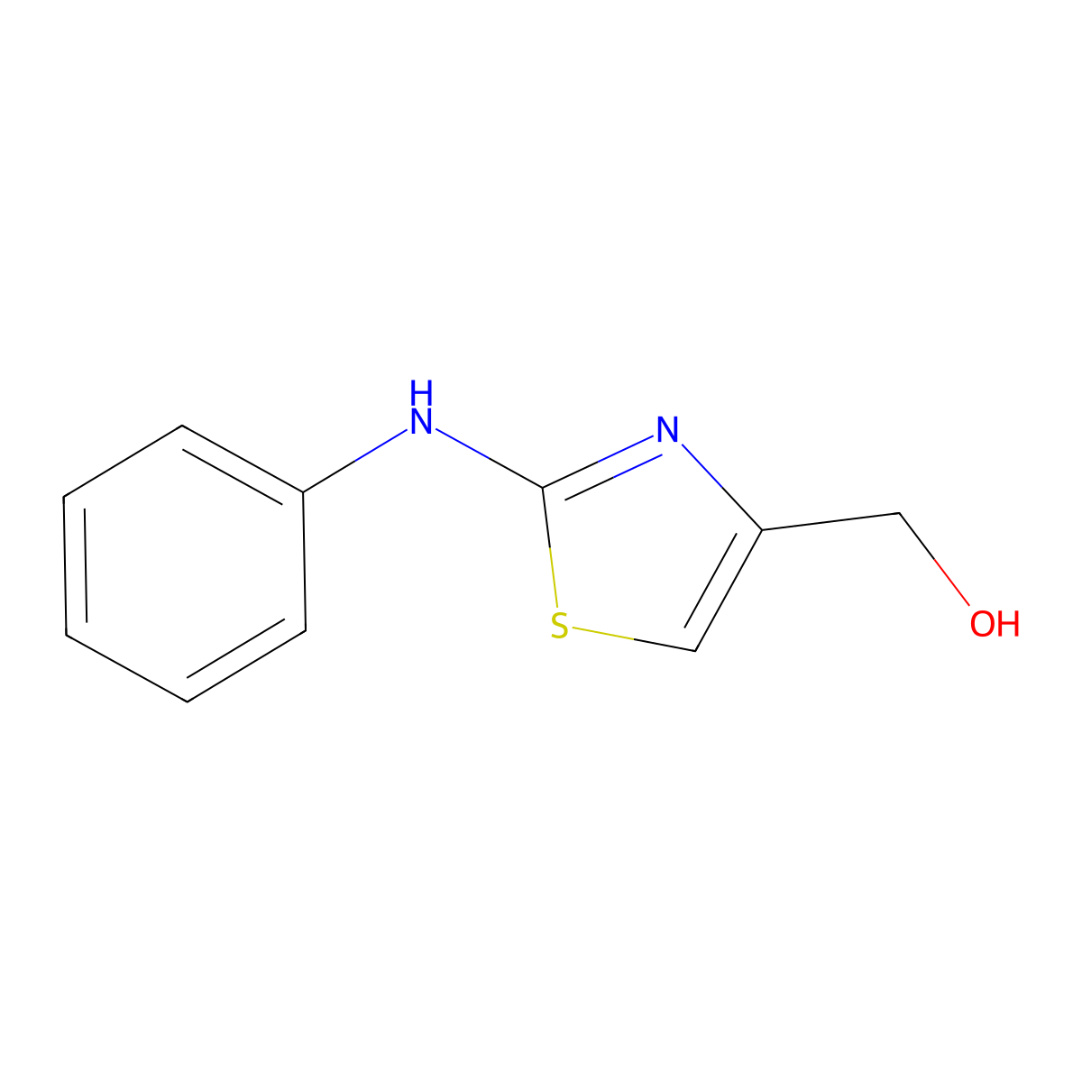 (2-Phenylamino-thiazol-4-yl)-methanol molecular structure, CAS 126533-63-9