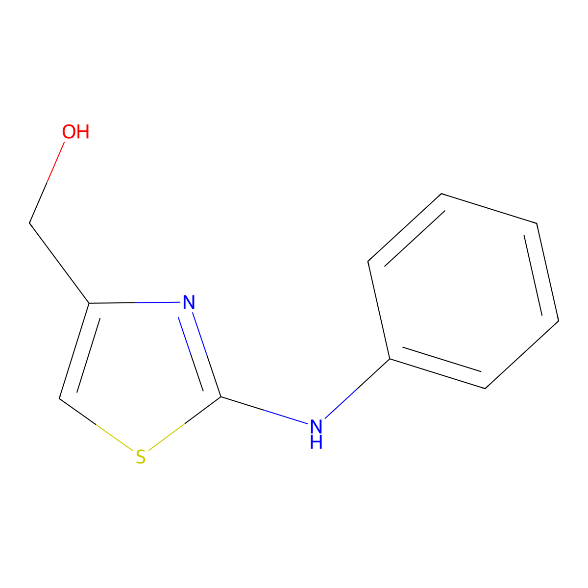 (2-Phenylamino-thiazol-4-yl)-methanol molecular structure, CAS 126533-63-9