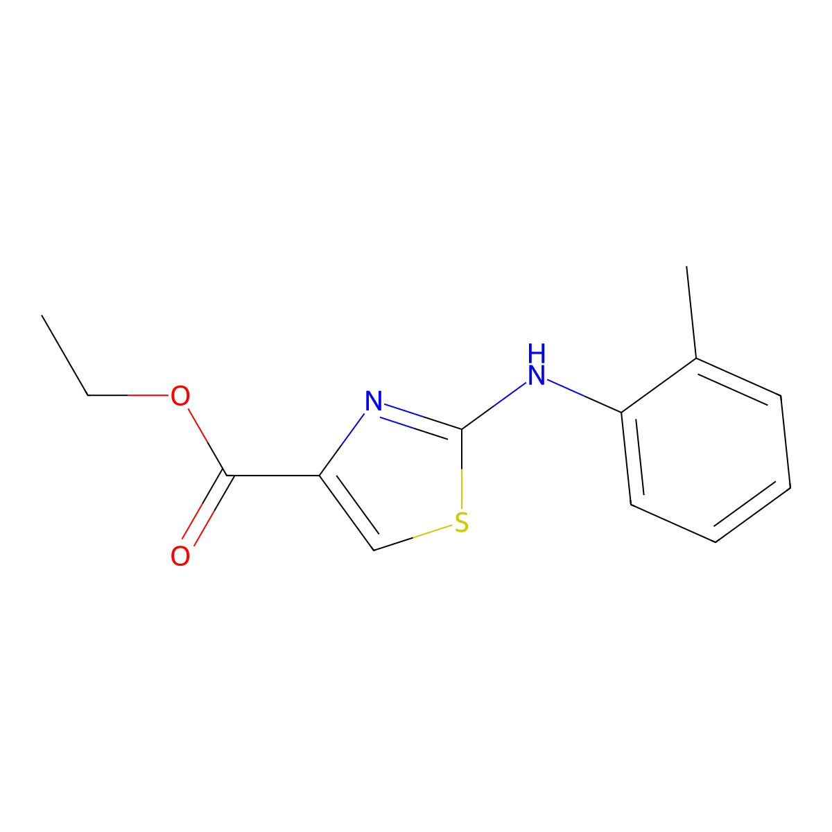 Ethyl 2-o-toluidinothiazole-4-carboxylate molecular structure, CAS 126533-64-0