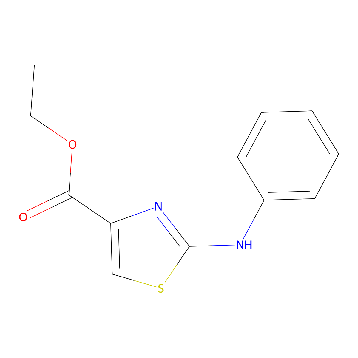 Ethyl 2-(phenylamino)-4-thiazolecarboxylate molecular structure, CAS 126533-76-4